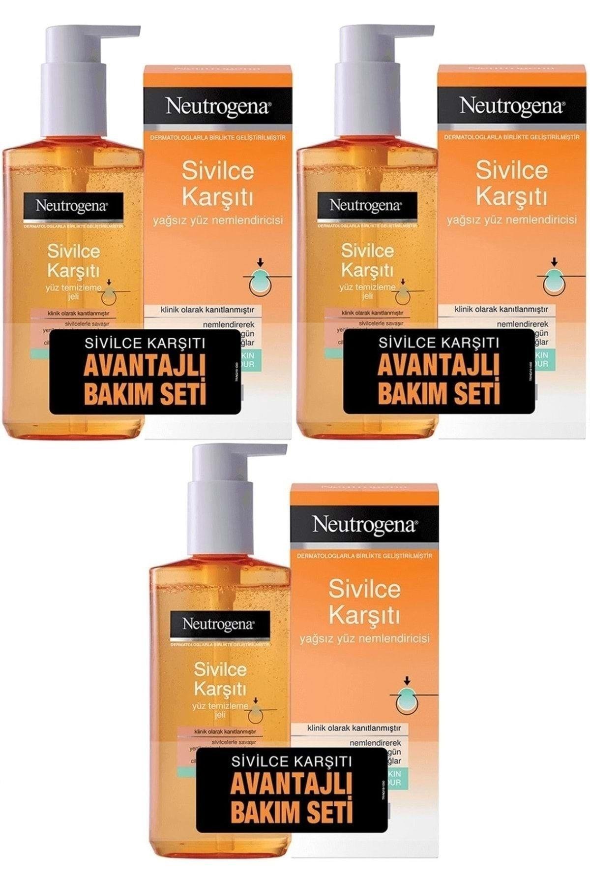 Sivilce Karşıtı Temizleme Jeli 200ml Nemlendirici 50ml (3 LÜ SET)
