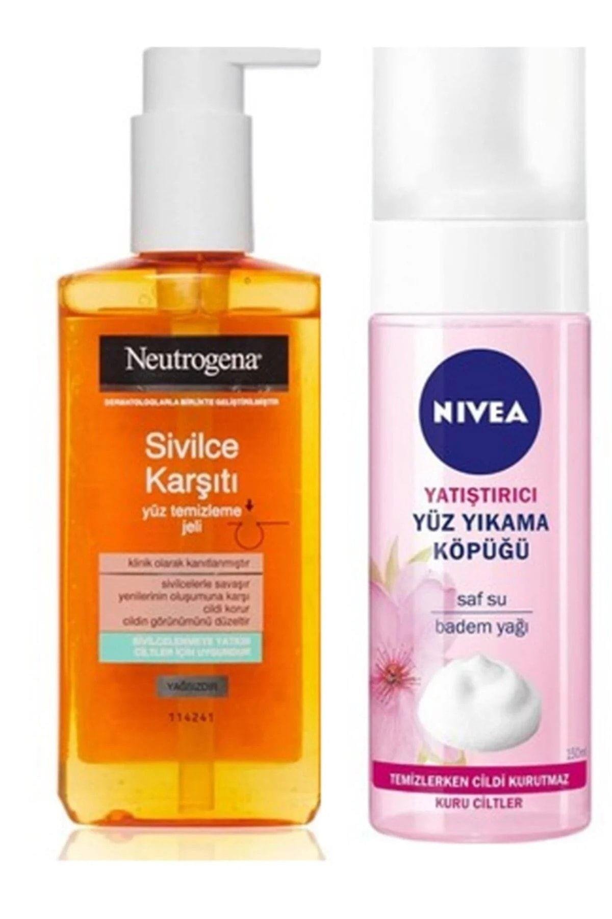 Sivilce Karşıtı Yüz Temizleme Jeli 200 ml Nivea Yatıştırıcı Yüz Yıkama Köpüğü 150 ml