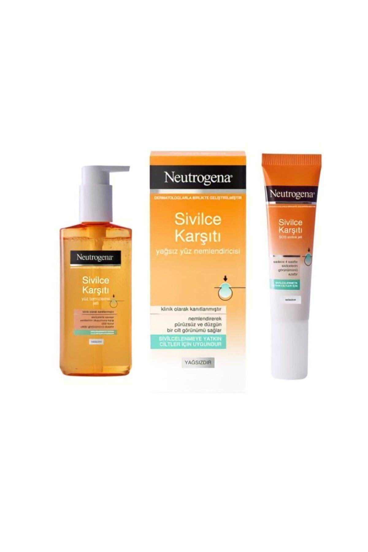 Sivilce Karşıtı Yüz Temizleme Jeli ve Yağsız Yüz Nemlendiricisi ve Sos Sivilce Jeli