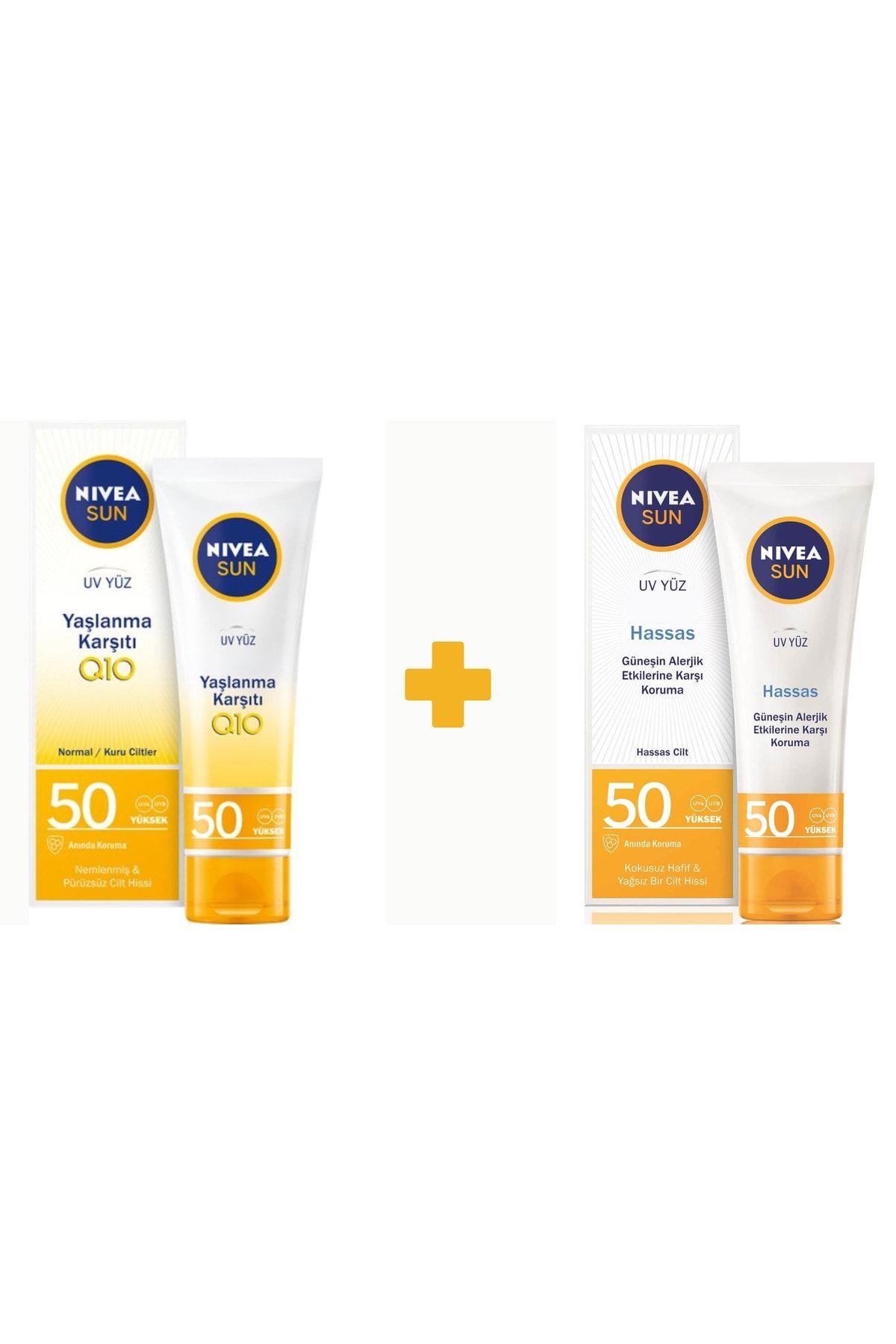Sun 50 Ml - Yaşlanma Karşıtı Q10 Spf 50 - Sun 50 Ml - Hassas Cilt Spf 50 2li Set