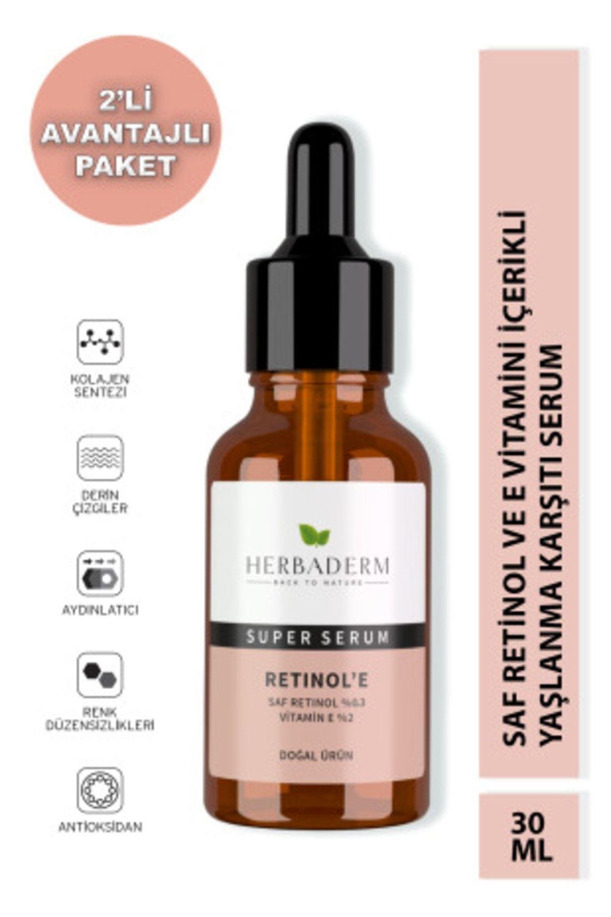 Süper Serum (saf Retinol %0.3 + Vitamin E %2) Yaşlanma Karşıtı 30 Ml X2