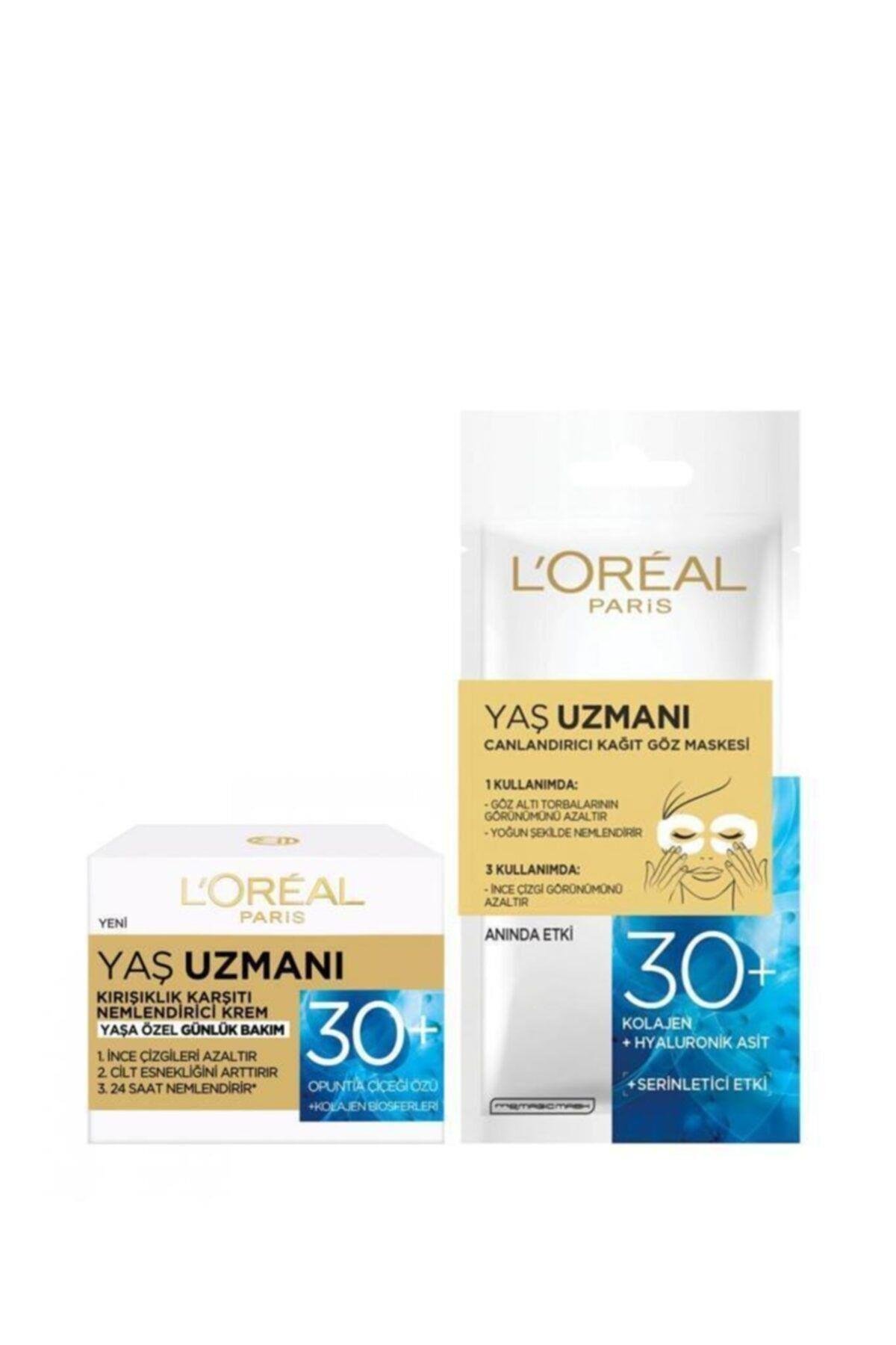 Yaş Uzmanı 30+ Kırışıklık Karşıtı Nemlendirici Krem 50 Ml + Canlandırıcı 30+ Kağıt Göz Maskesi