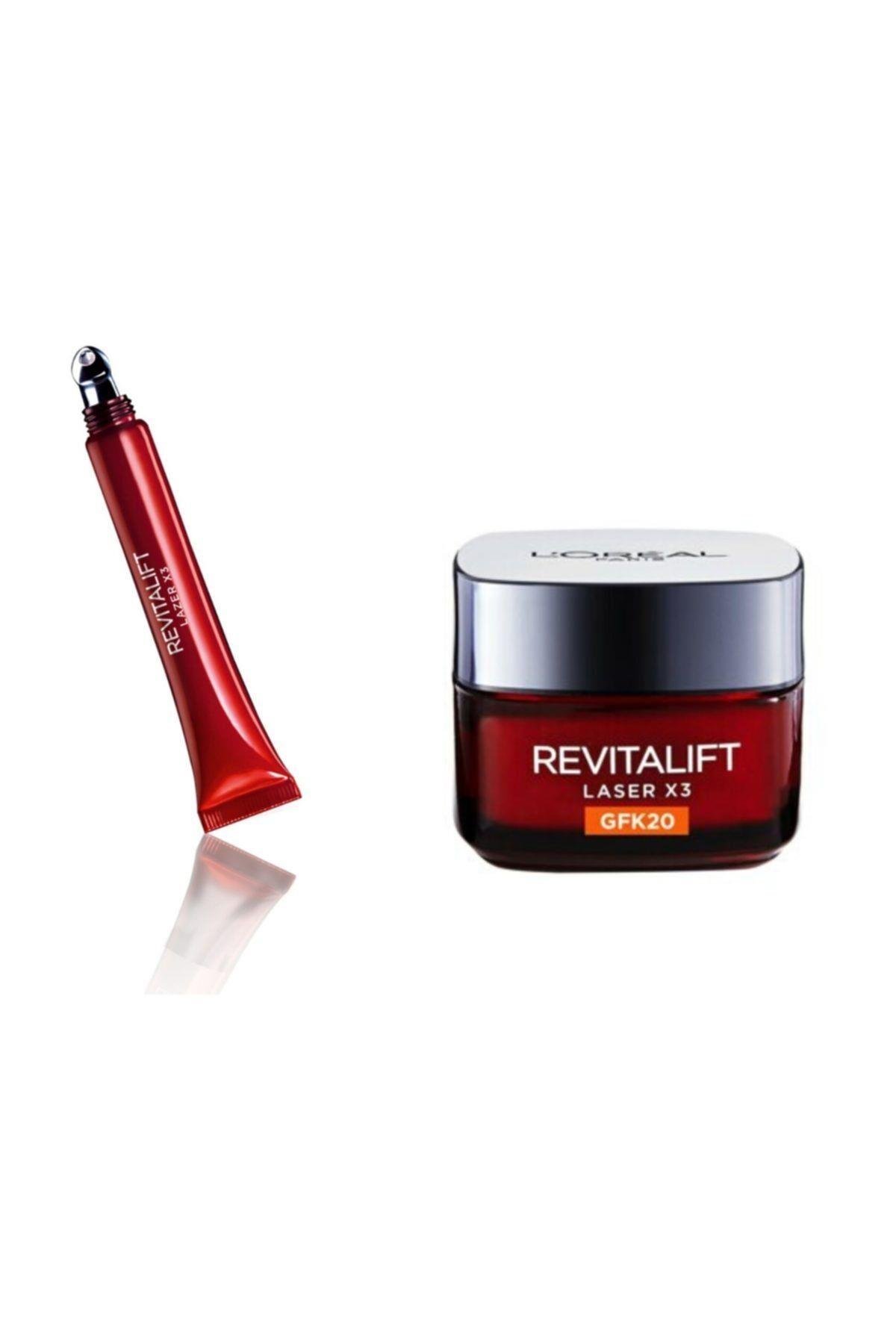 Yaşlanma Karşıtı Bakım Kremi 50 ml - Göz Kremi Dermo Revitalift Laser X3 V 15 ml  LAZERX3