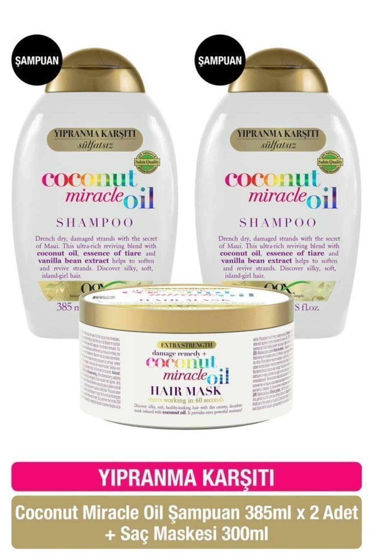 Yıpranma Karşıtı Coconut Miracle Oil Sülfatsız Şampuan X2 Sülfatsız Saç Maskesi