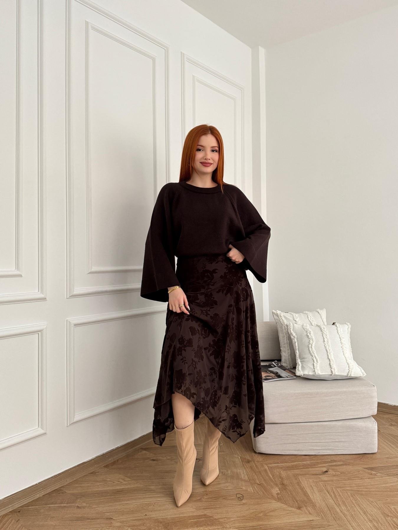 Asimetrik Etek Kahve