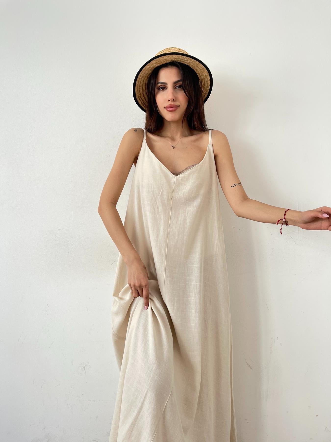 Askılı Uzun Elbise TAŞ