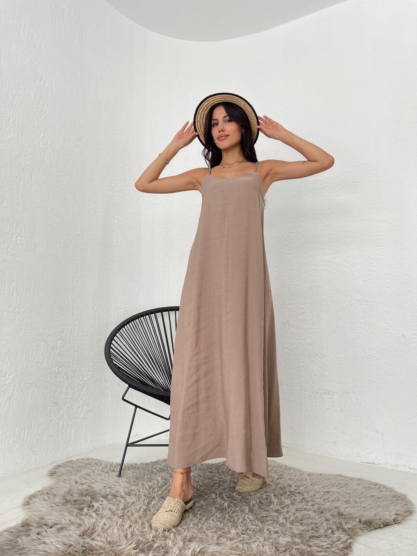 Askılı Uzun Elbise VİZON