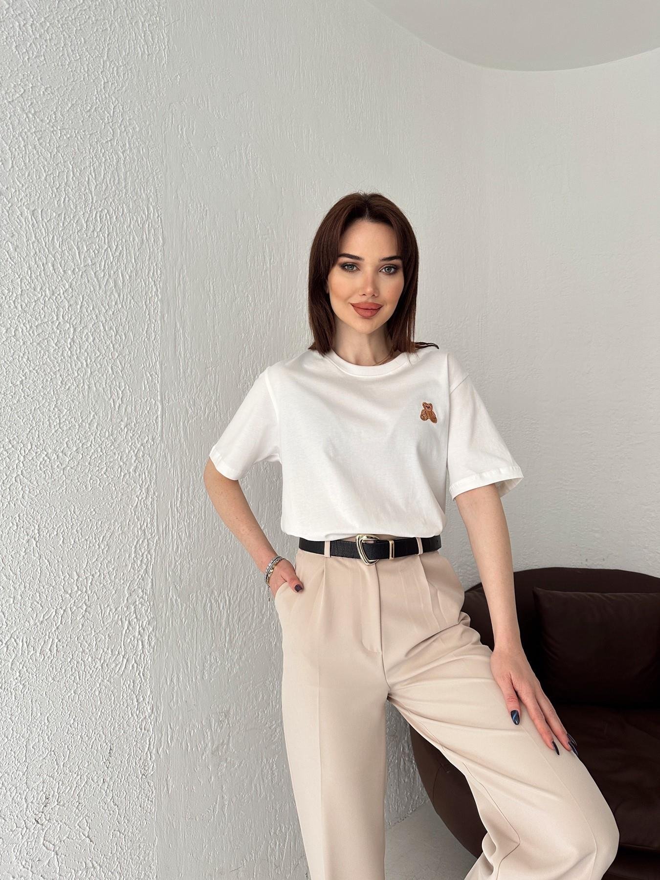 Ayıcık Nakışlı Tişört EKRU