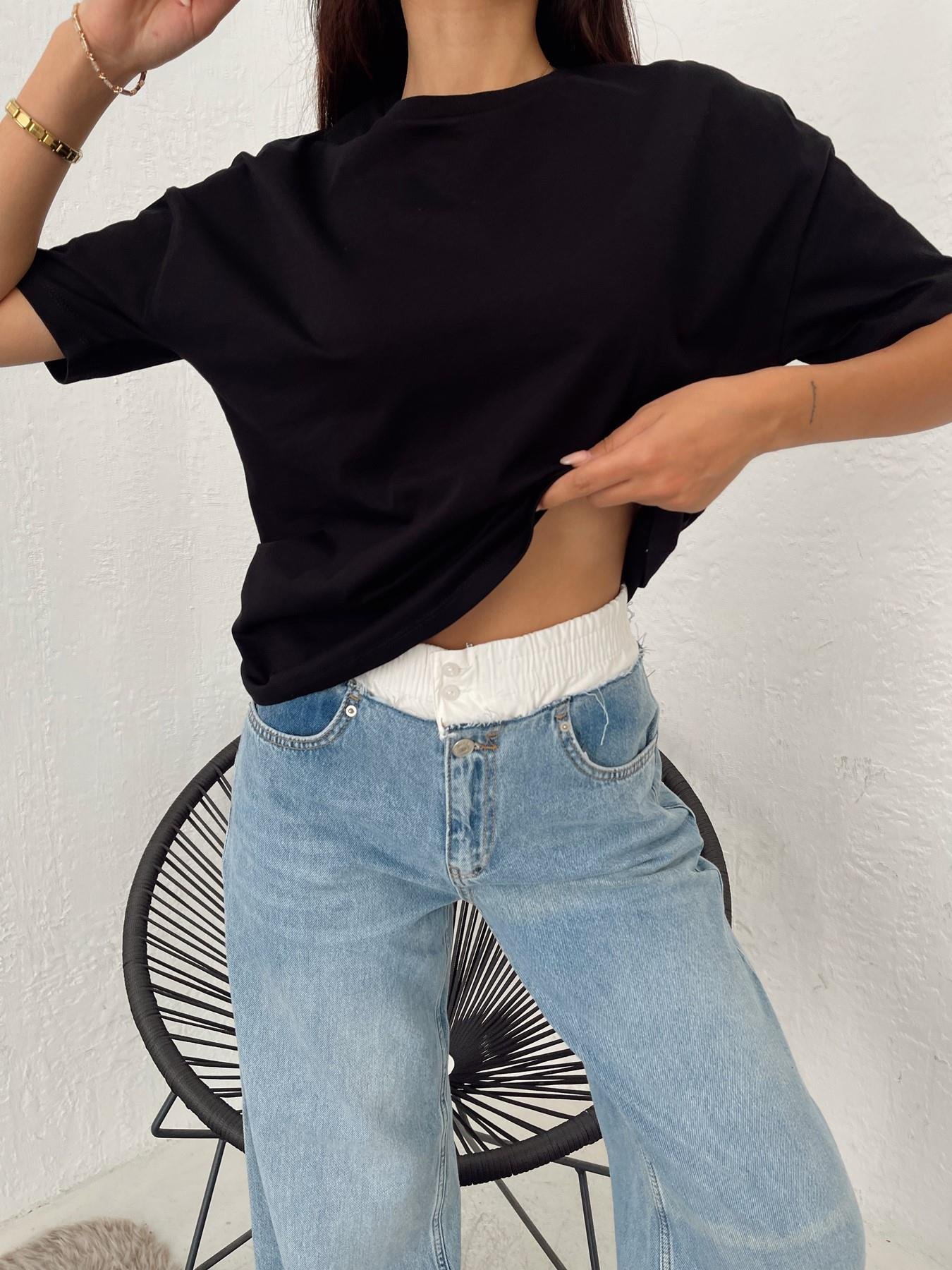 Basic Yıkamalı Tişört SİYAH