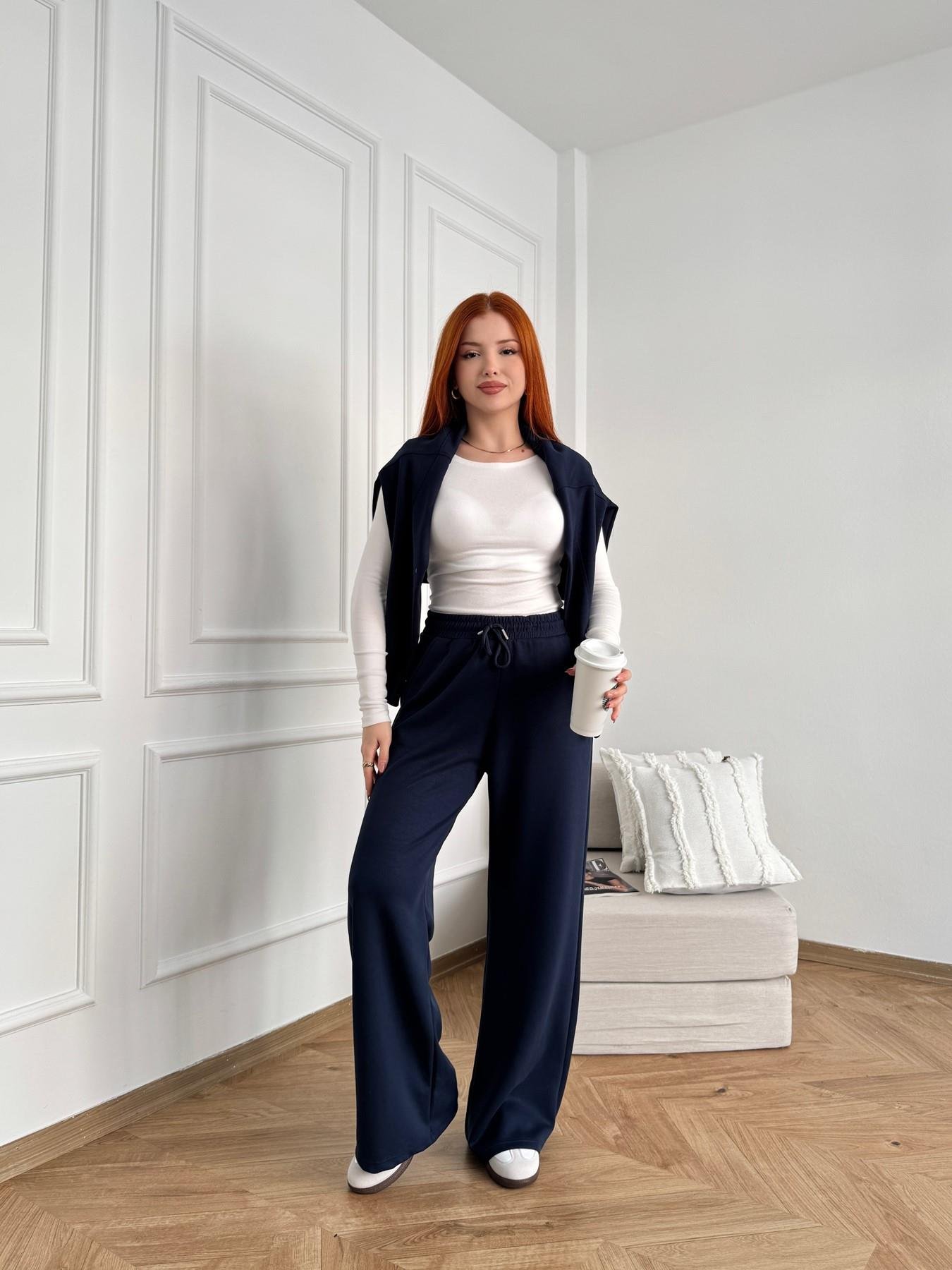 Beli Lastikli Bol Paça Eşofman Altı Lacivert