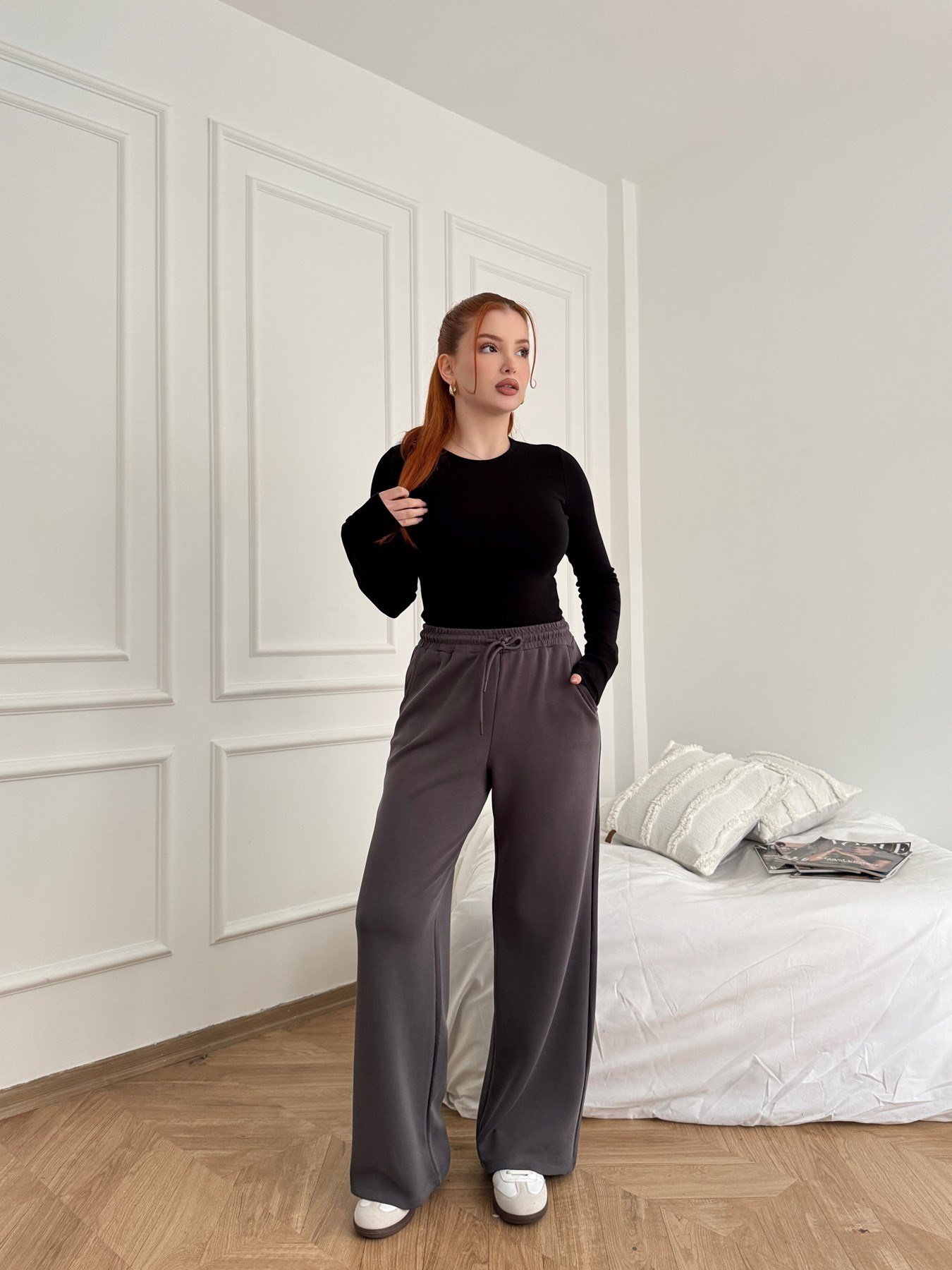Beli Lastikli Relax Fit Eşofman Altı Antrasit