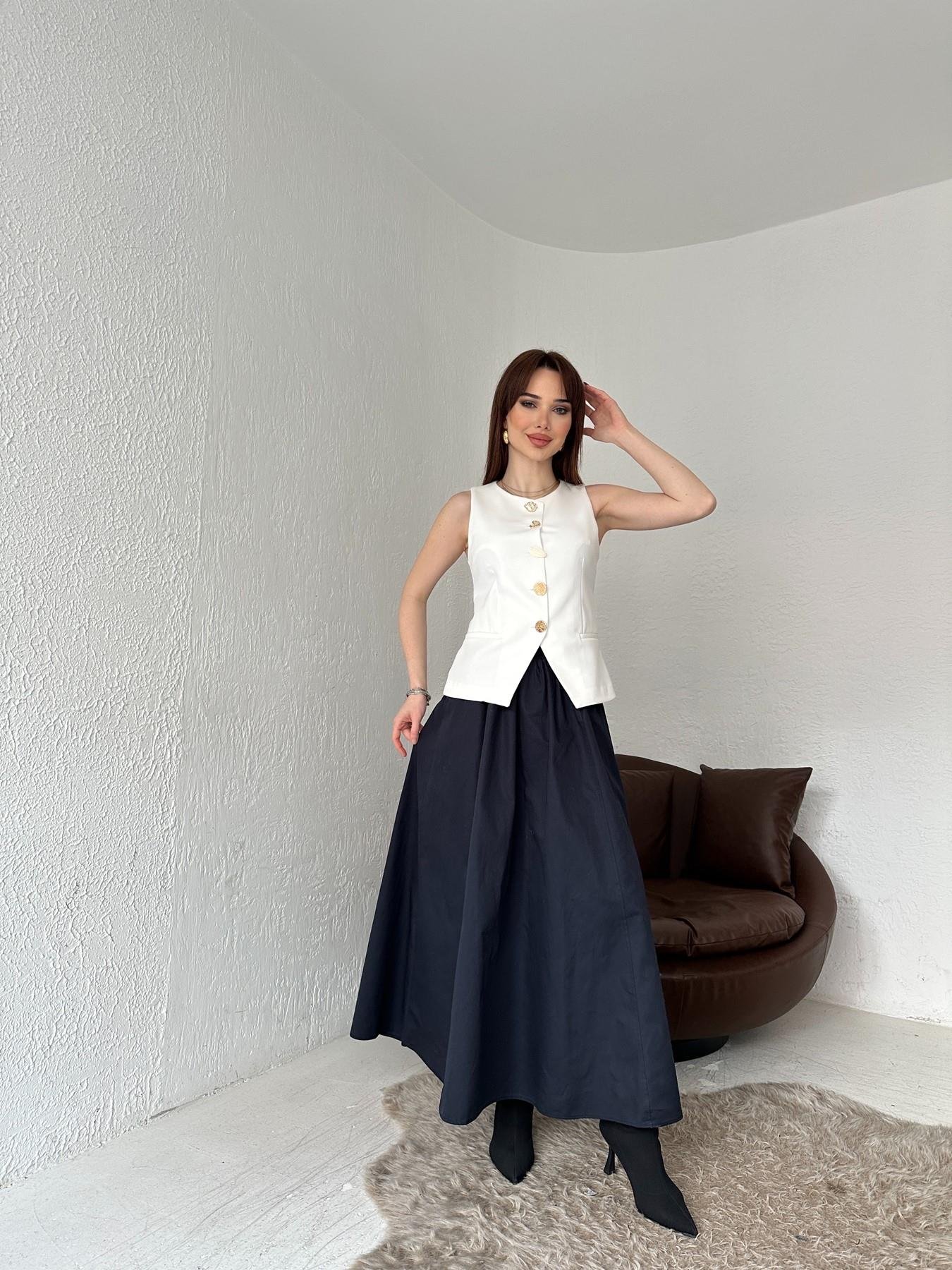 Beli Lastikli Uzun Çan Etek LACİVERT