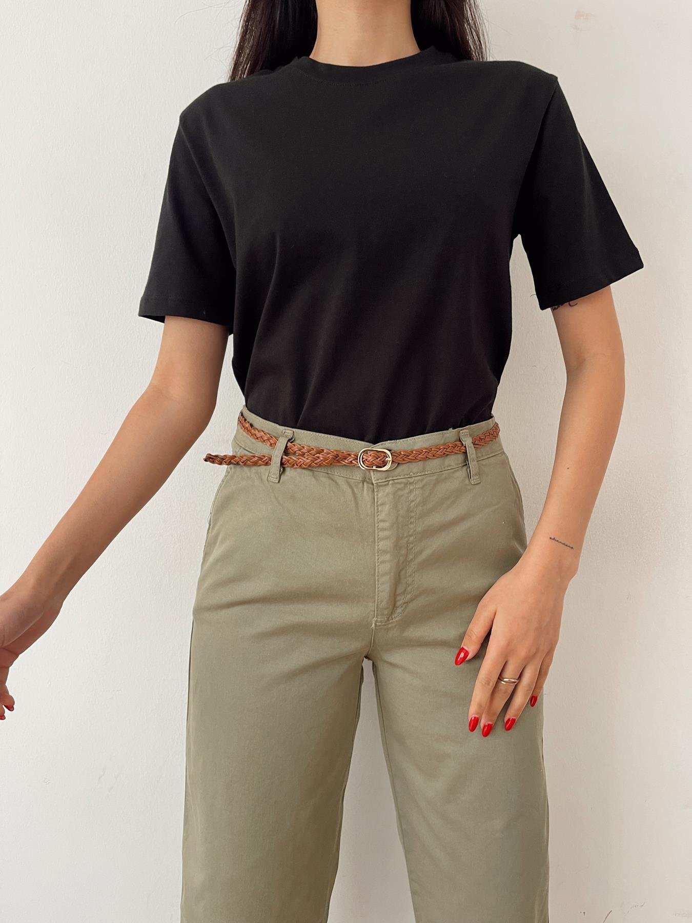 Bisiklet Yaka Basıc Tişört SİYAH