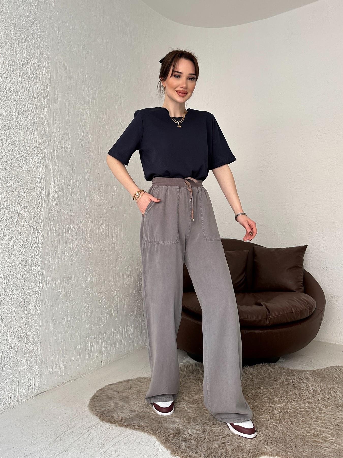 Bol Paça Tencel Pantolon GRİ