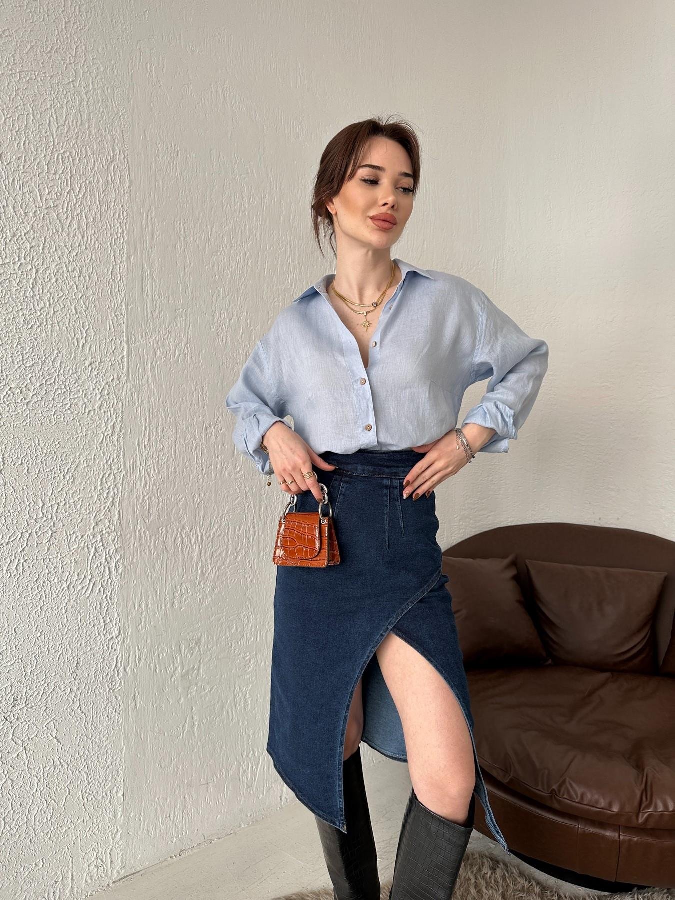 Cepsiz Keten Gömlek MAVİ