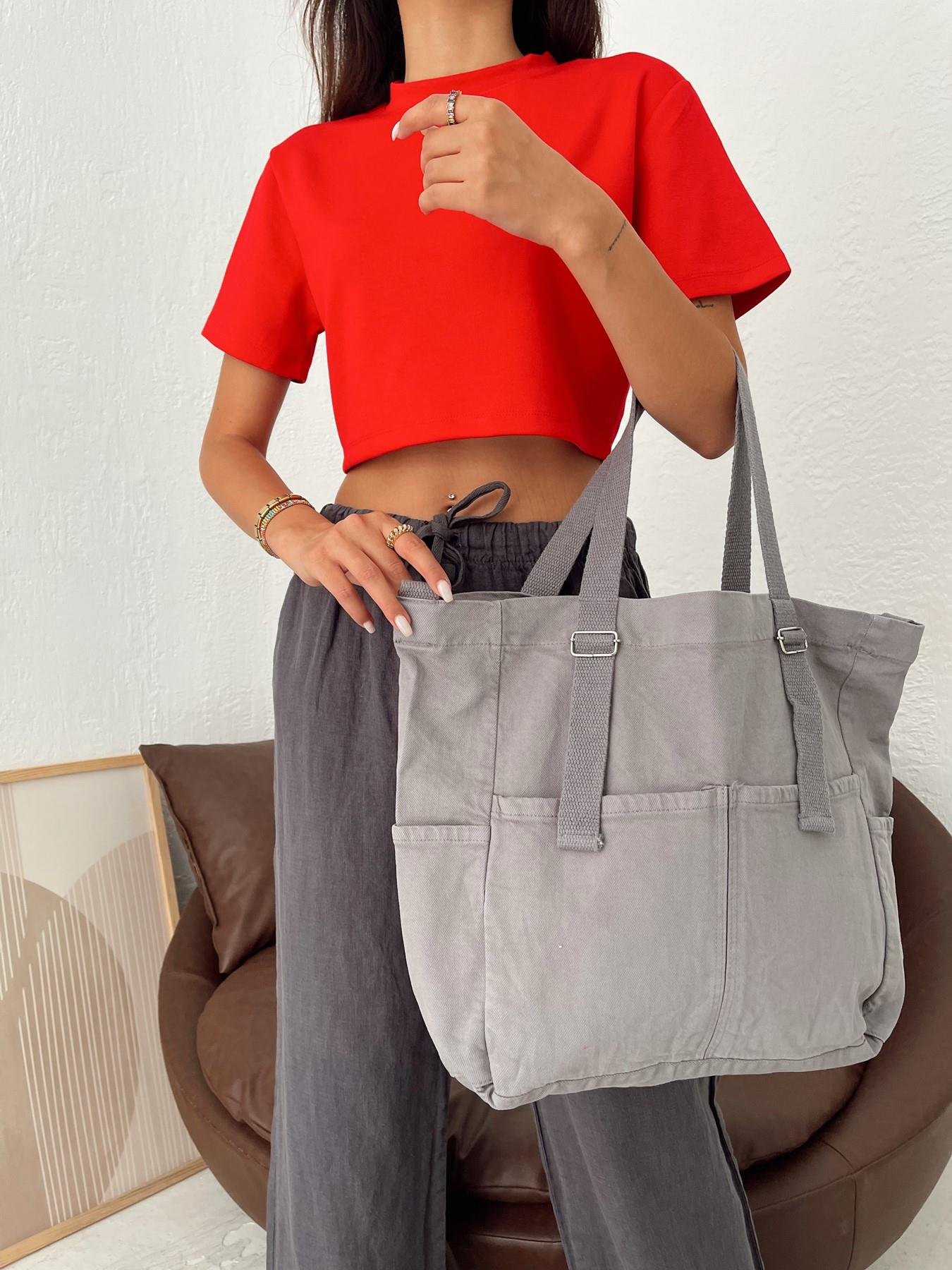 Çift Cepli Çanta GRİ