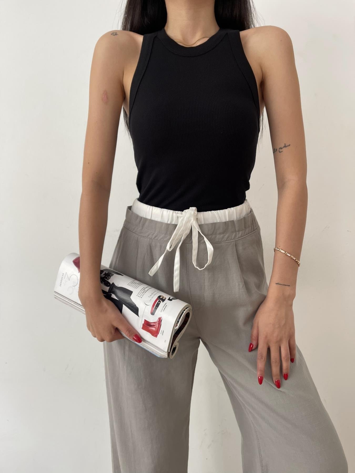 Çizgili Atlet SİYAH