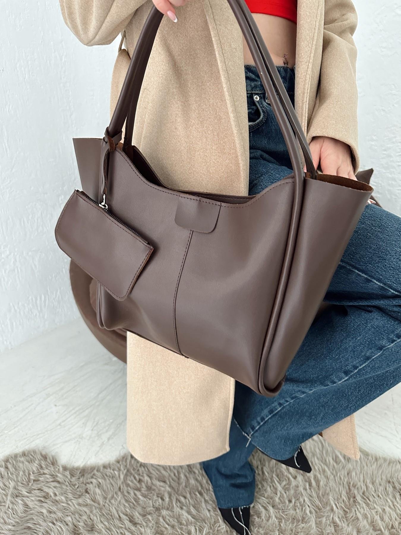 Cüzdan Detay Omuz Askılı Çanta KAHVE