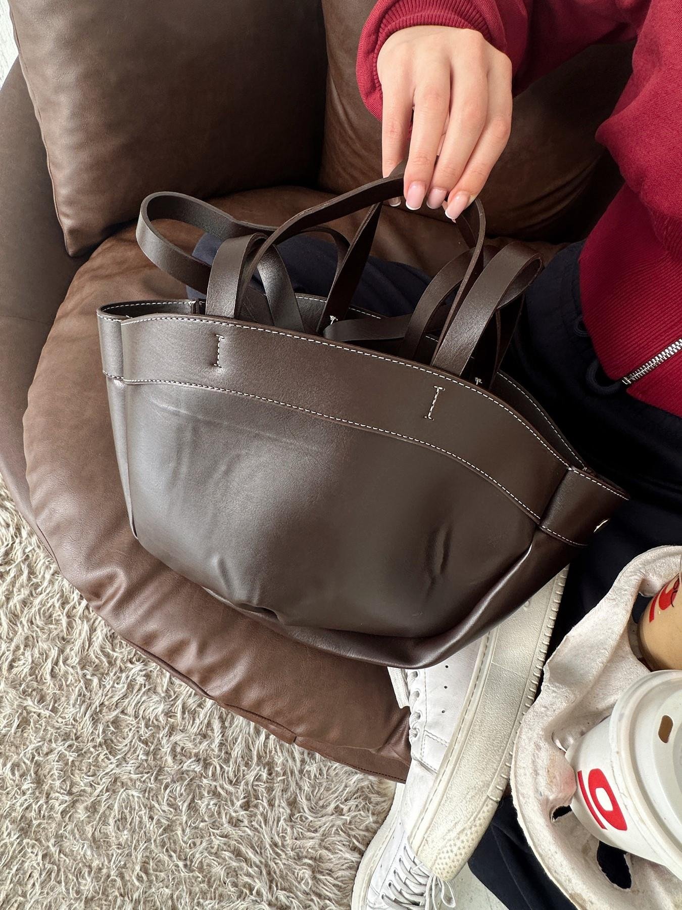 Deri Cüzdanlı Çanta KAHVE