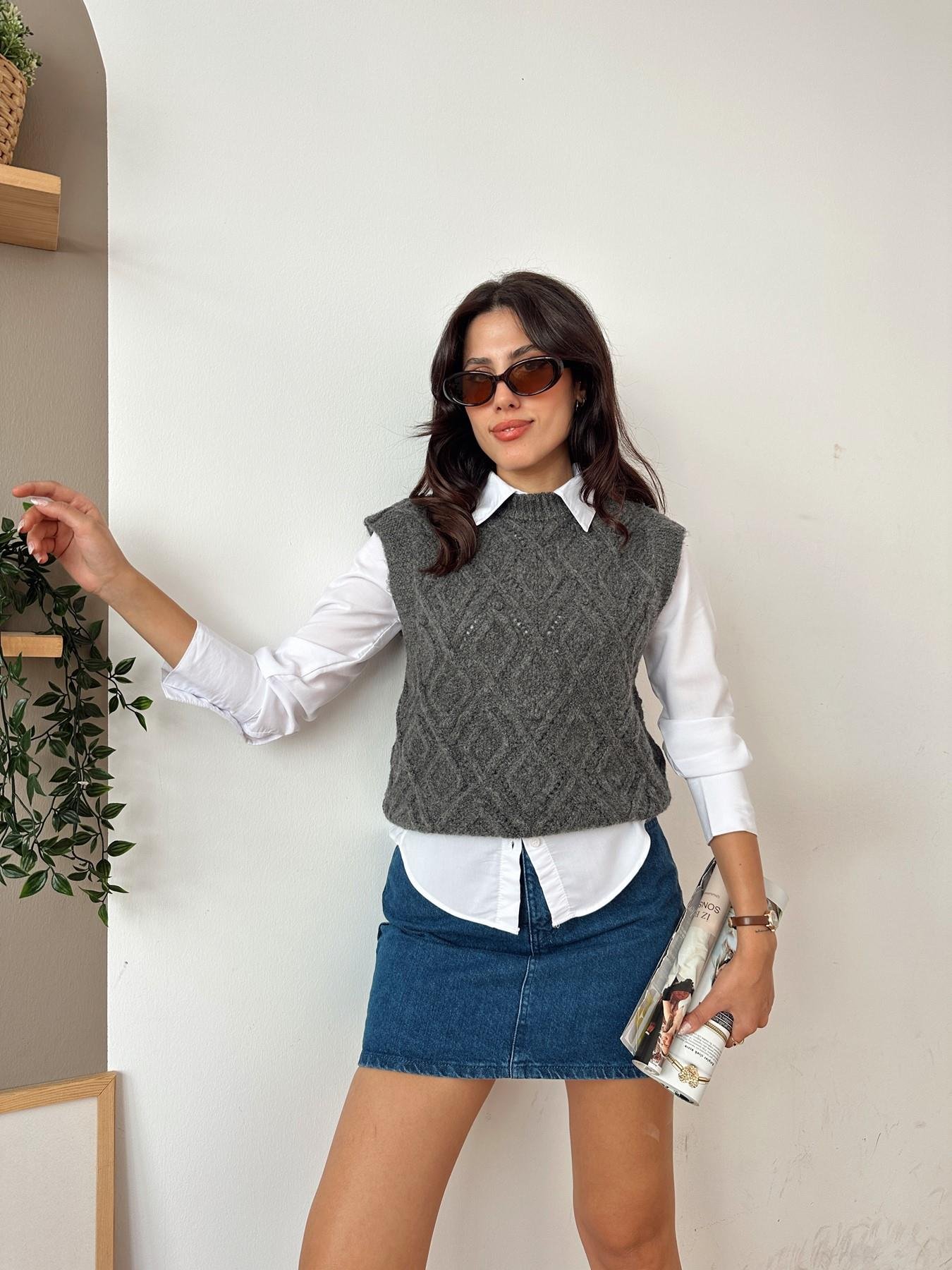 Desenli Süveter ANTRASİT