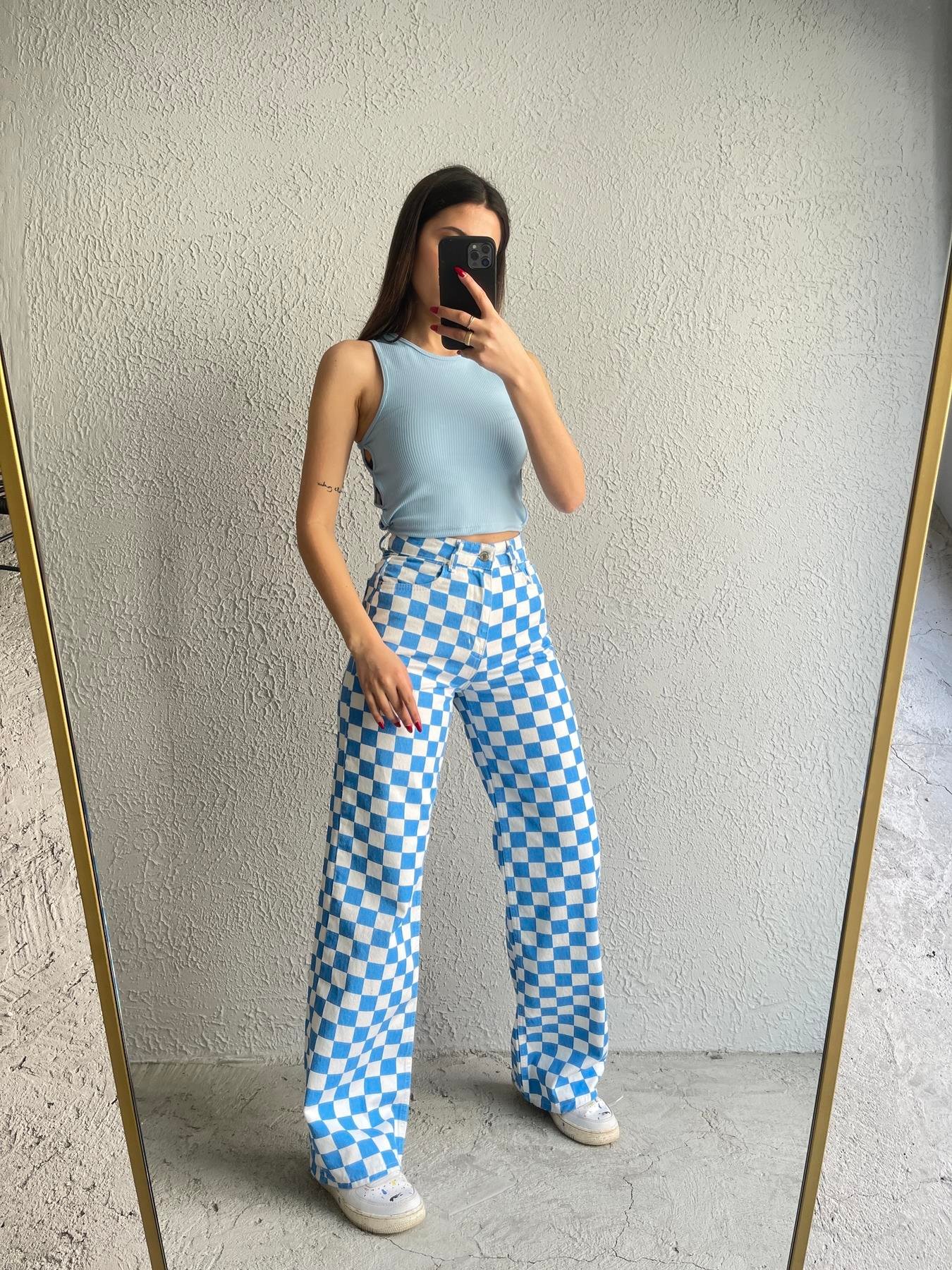 Dökümlü Pantolon MAVİ