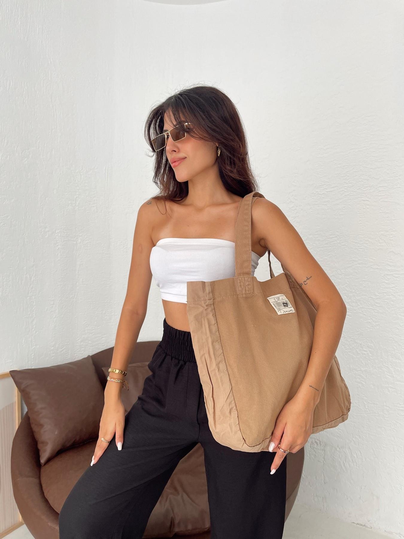 Etiket Detay Çanta VİZON