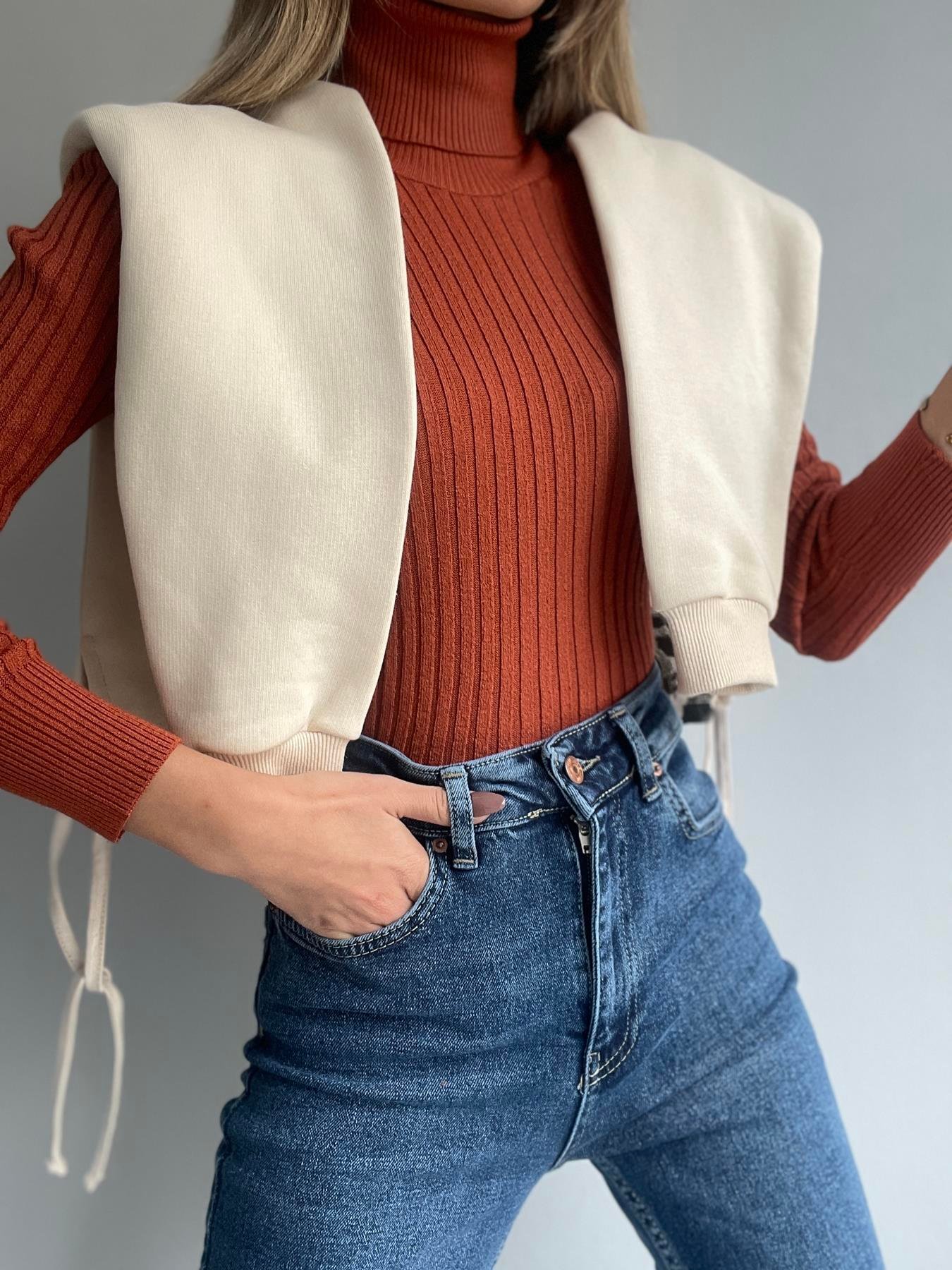 Fitilli Balıkçı Yaka Likralı Kazak TARÇIN