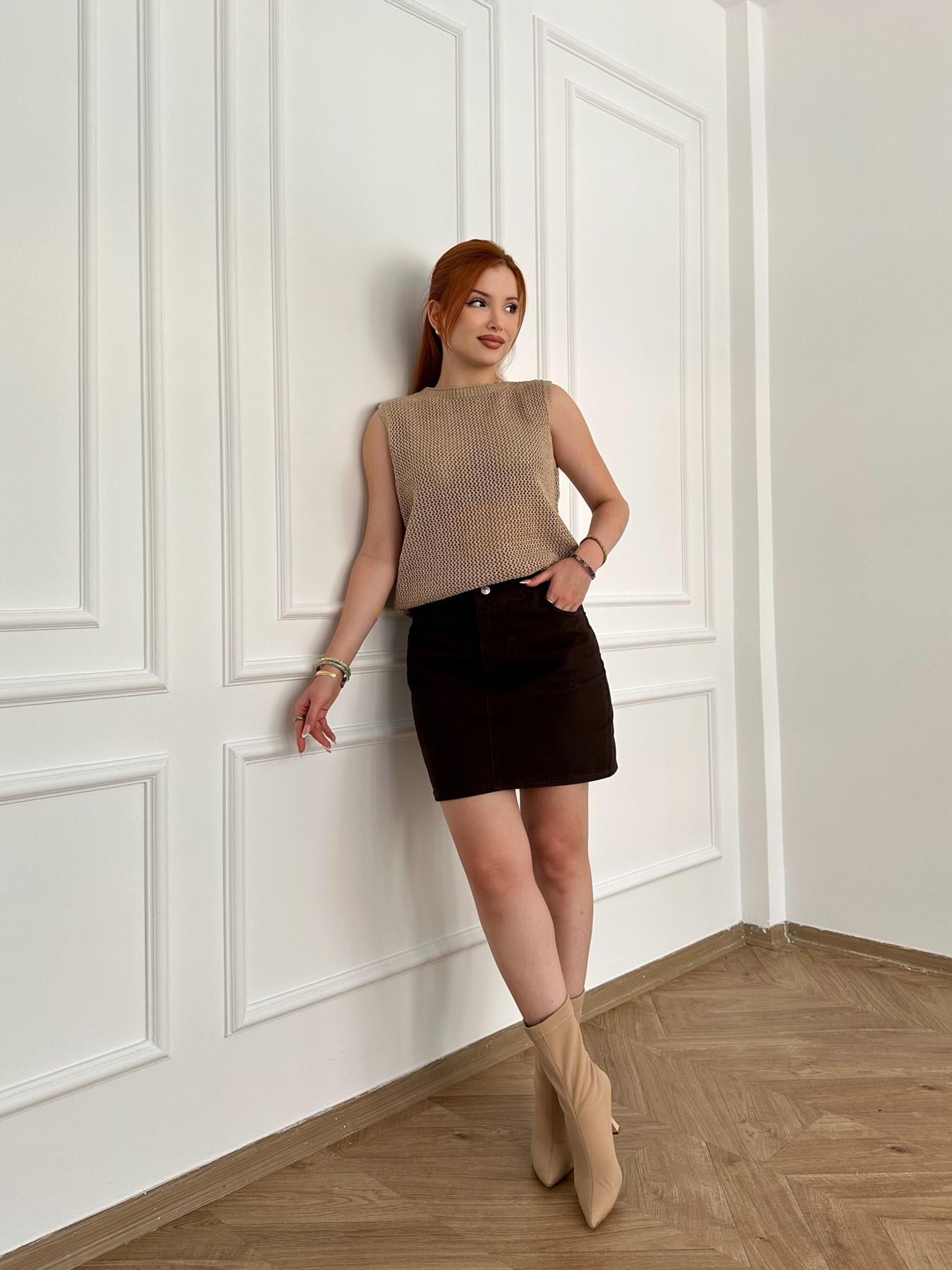 Gabardin Etek Kahve