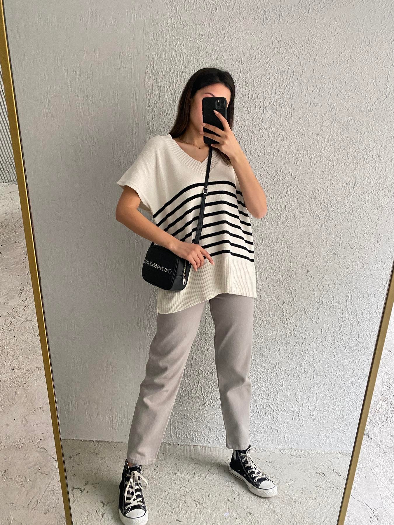 Gabardin Mom Fıt Pantolon GRİ