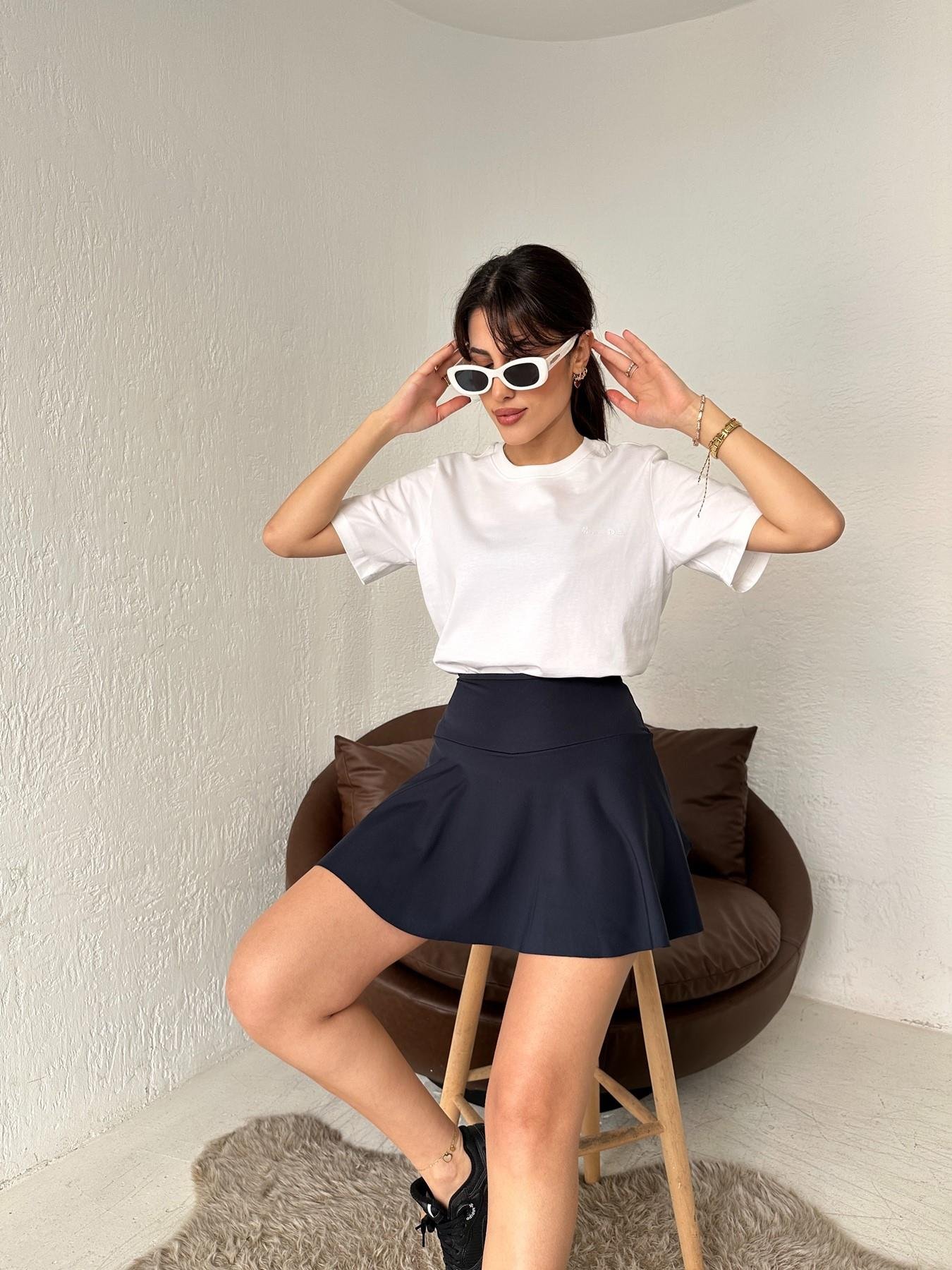 Kabartmalı Yazılı Tişört Ekru