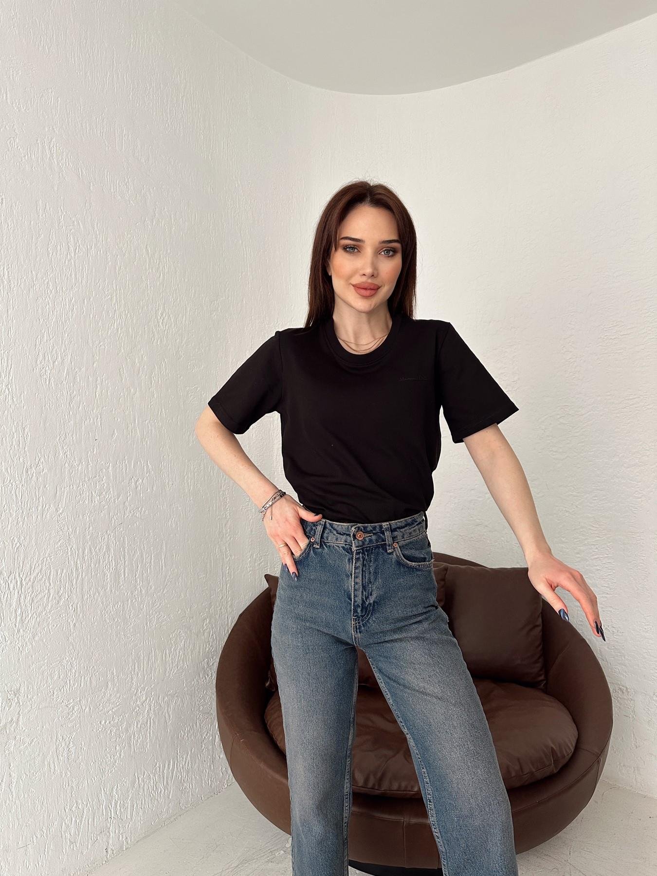 Kabartmalı Yazılı Tişört SİYAH