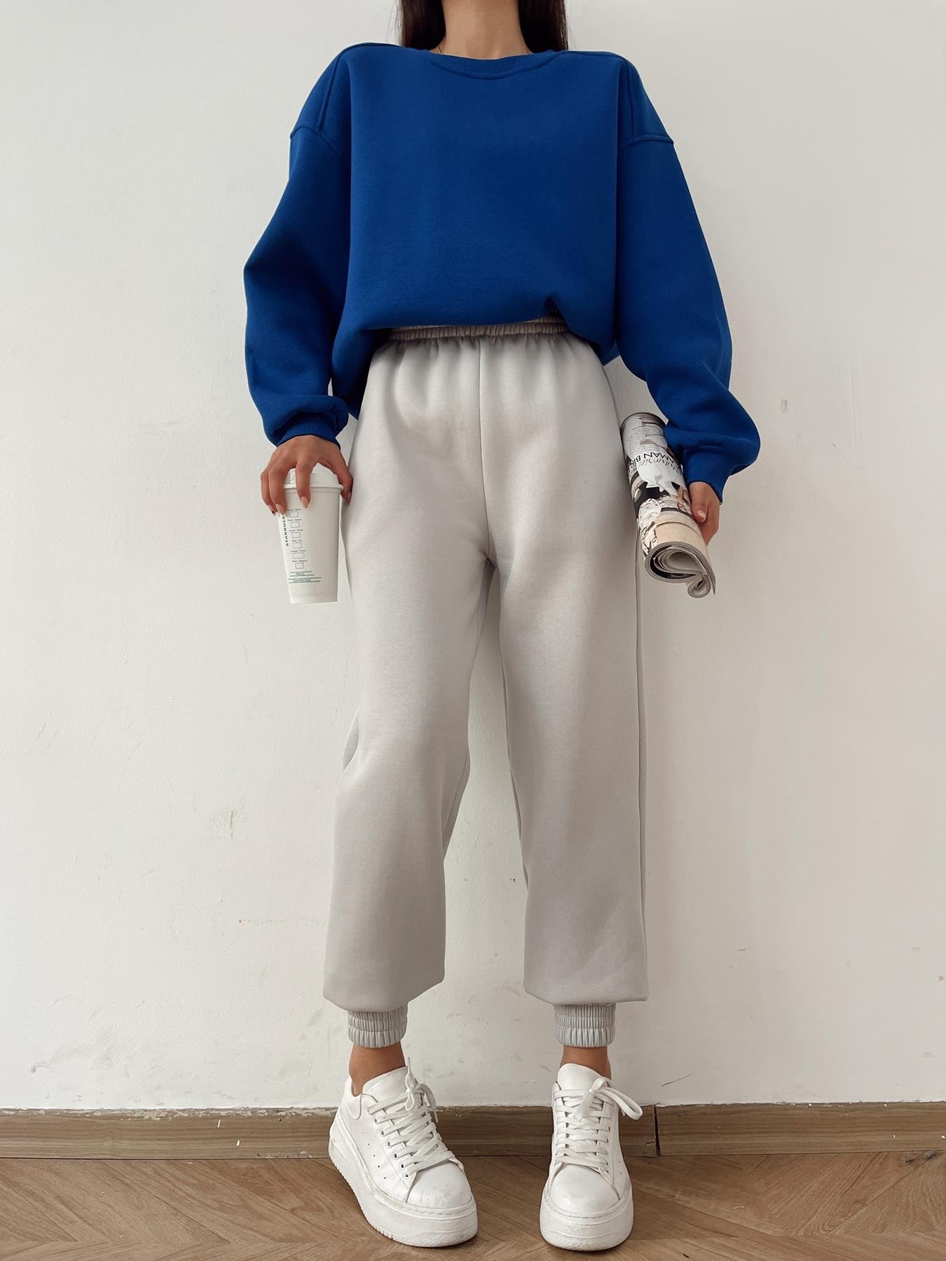 Kalın Paça 3 İplik Eşofman Altı GRİ