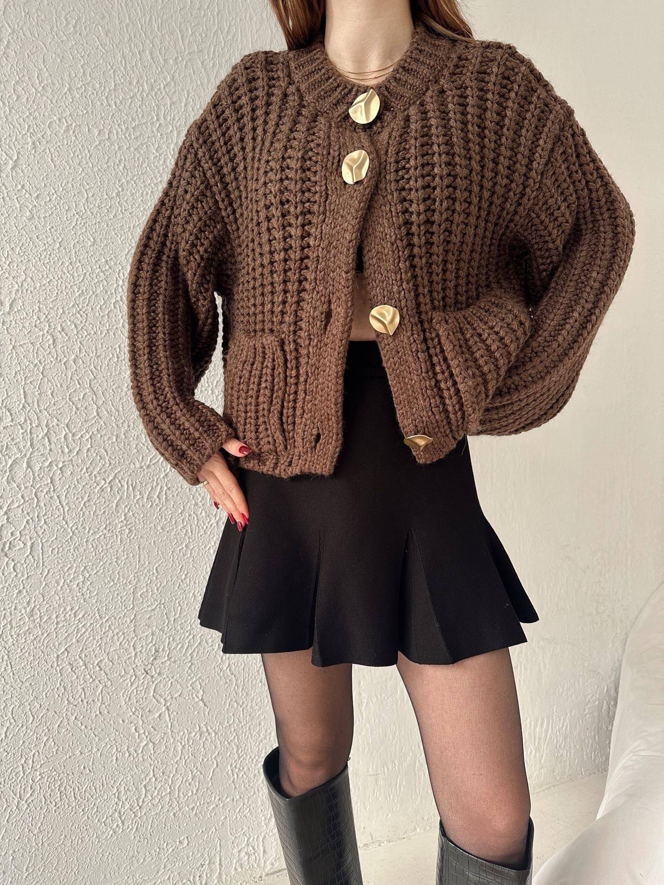 Kalın Pileli Triko Etek SİYAH