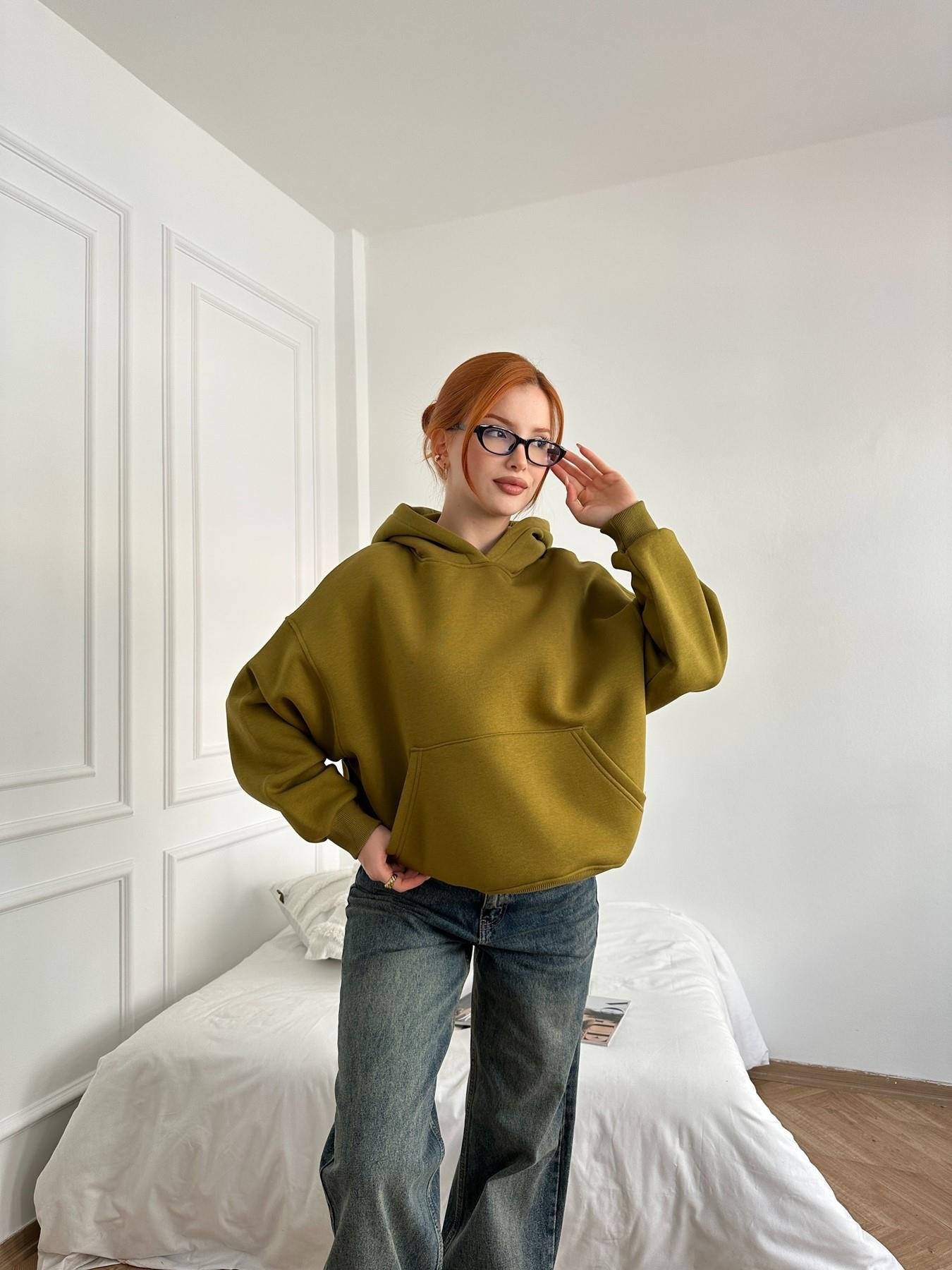 Kapüşonlu Sweatshirt Yağ yeşili