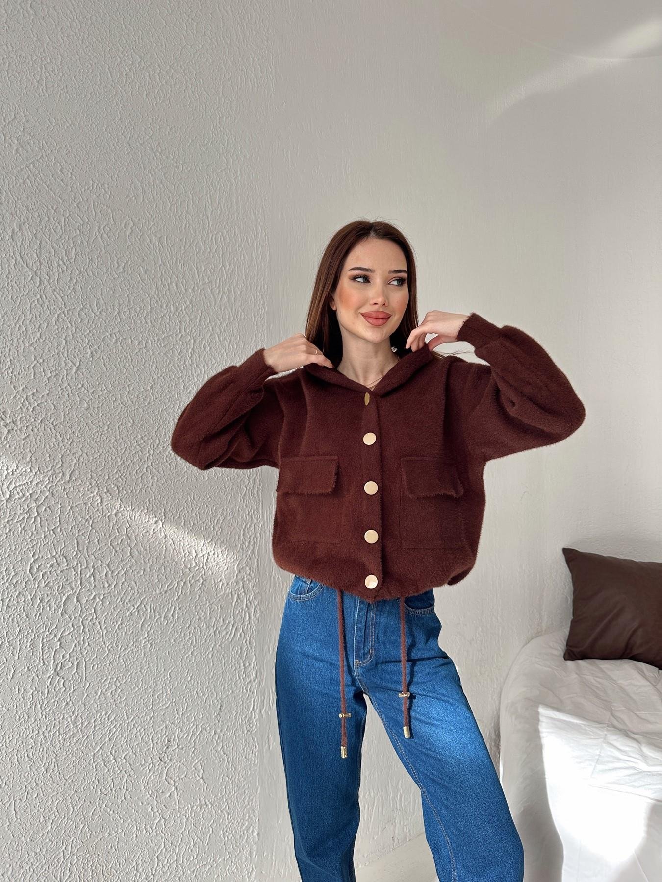 Kapüşonlu Yumoş Ceket KAHVE