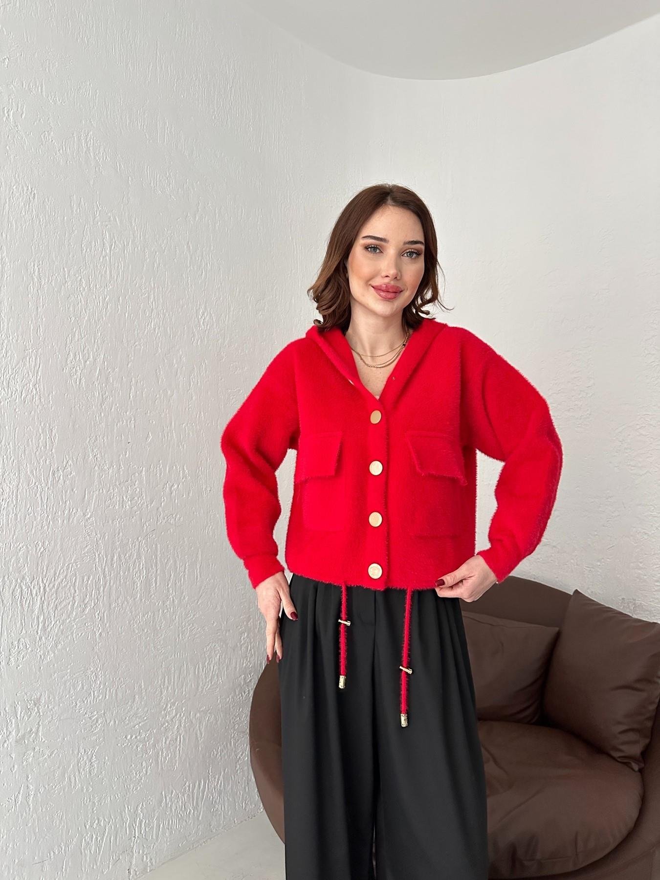 Kapüşonlu Yumoş Ceket KIRMIZI