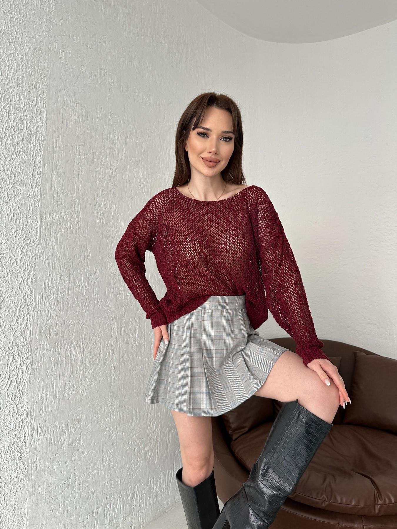 Kayık Yaka Buklet Örgü Triko BORDO