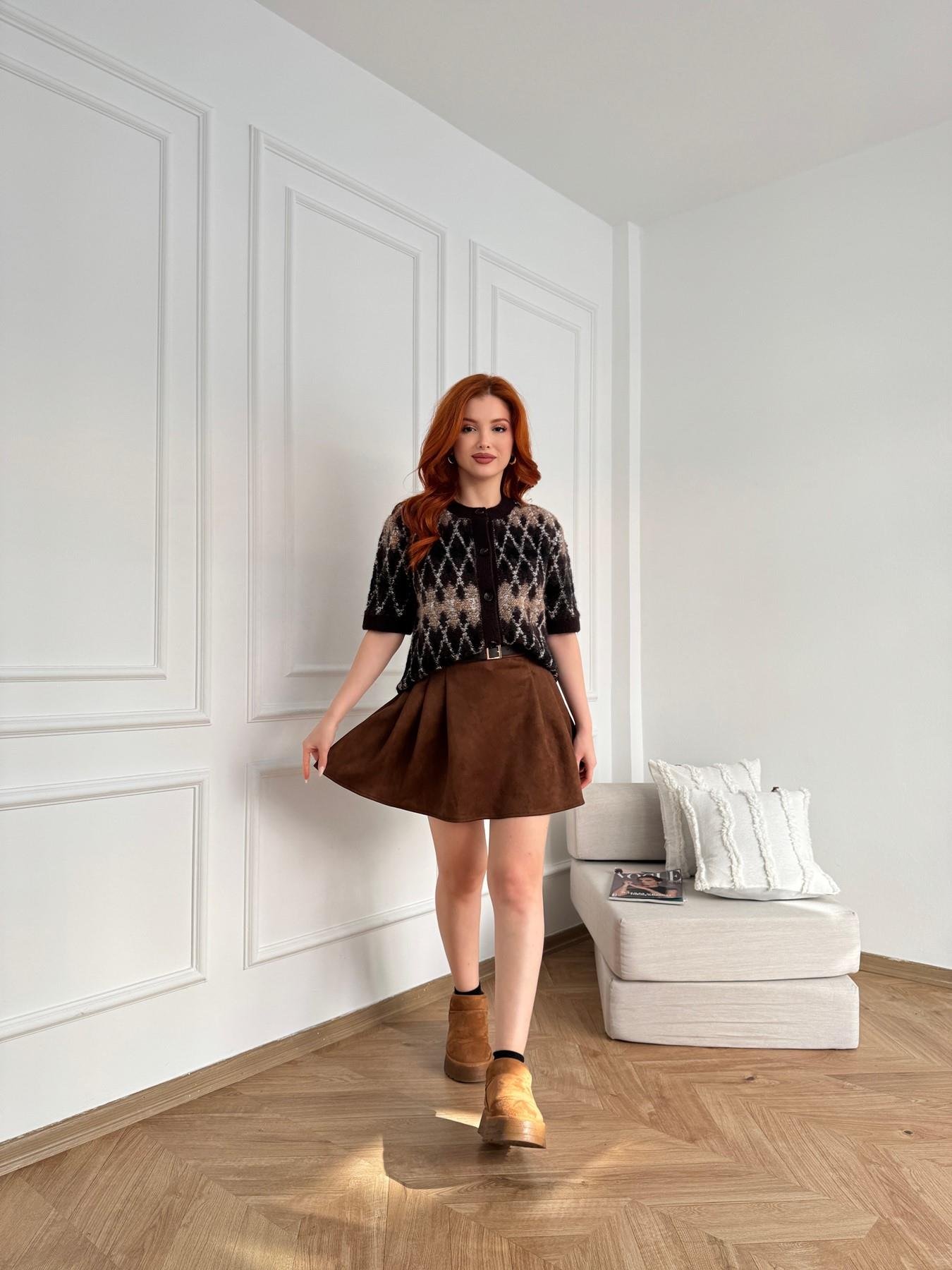 Kemerli Süet Etek Kahve