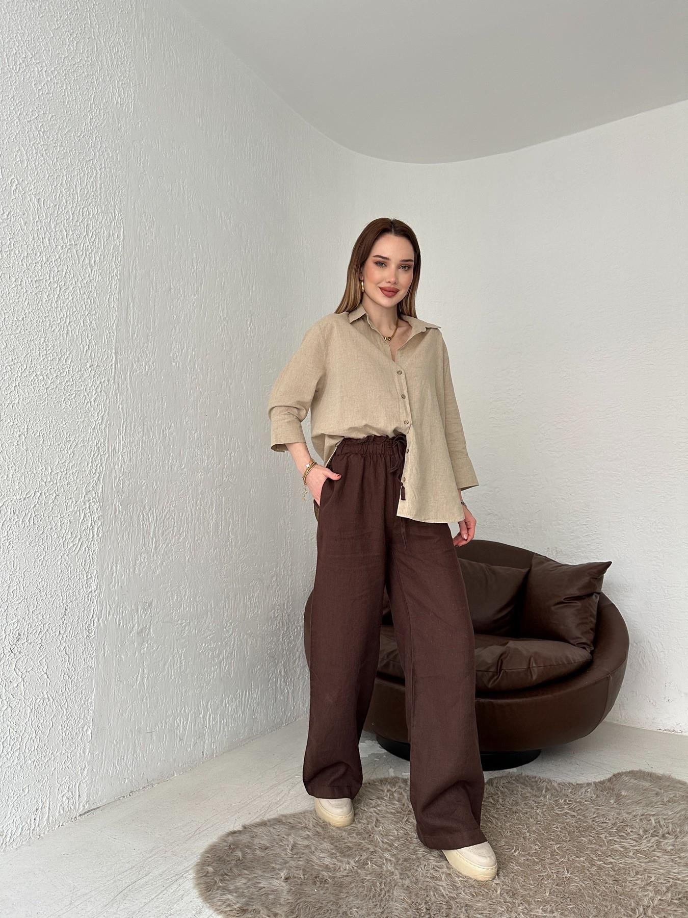 Keten Pantolon Kahve