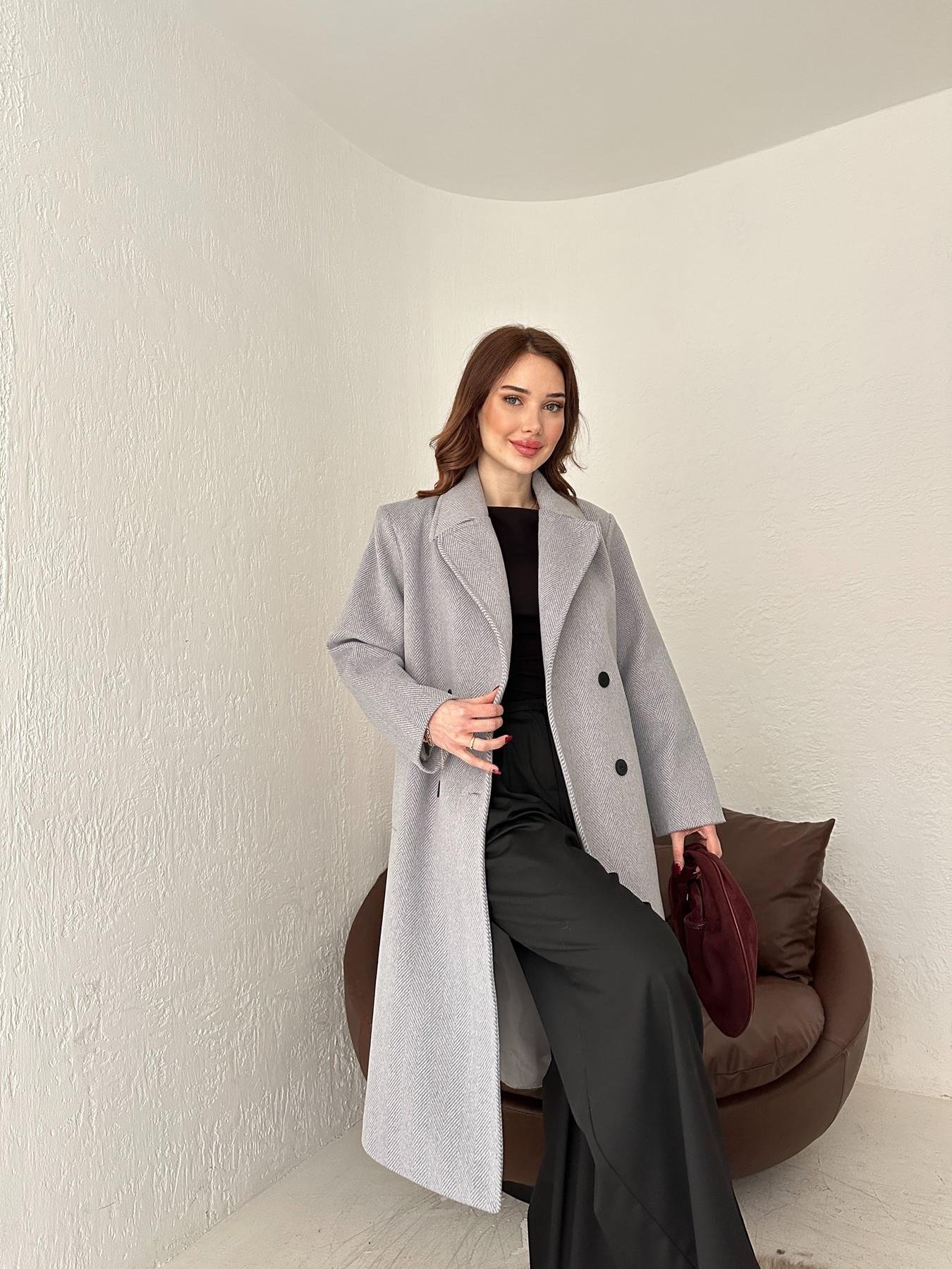 Kırçıllı Kruvaze Kaşe Kaban GRİ