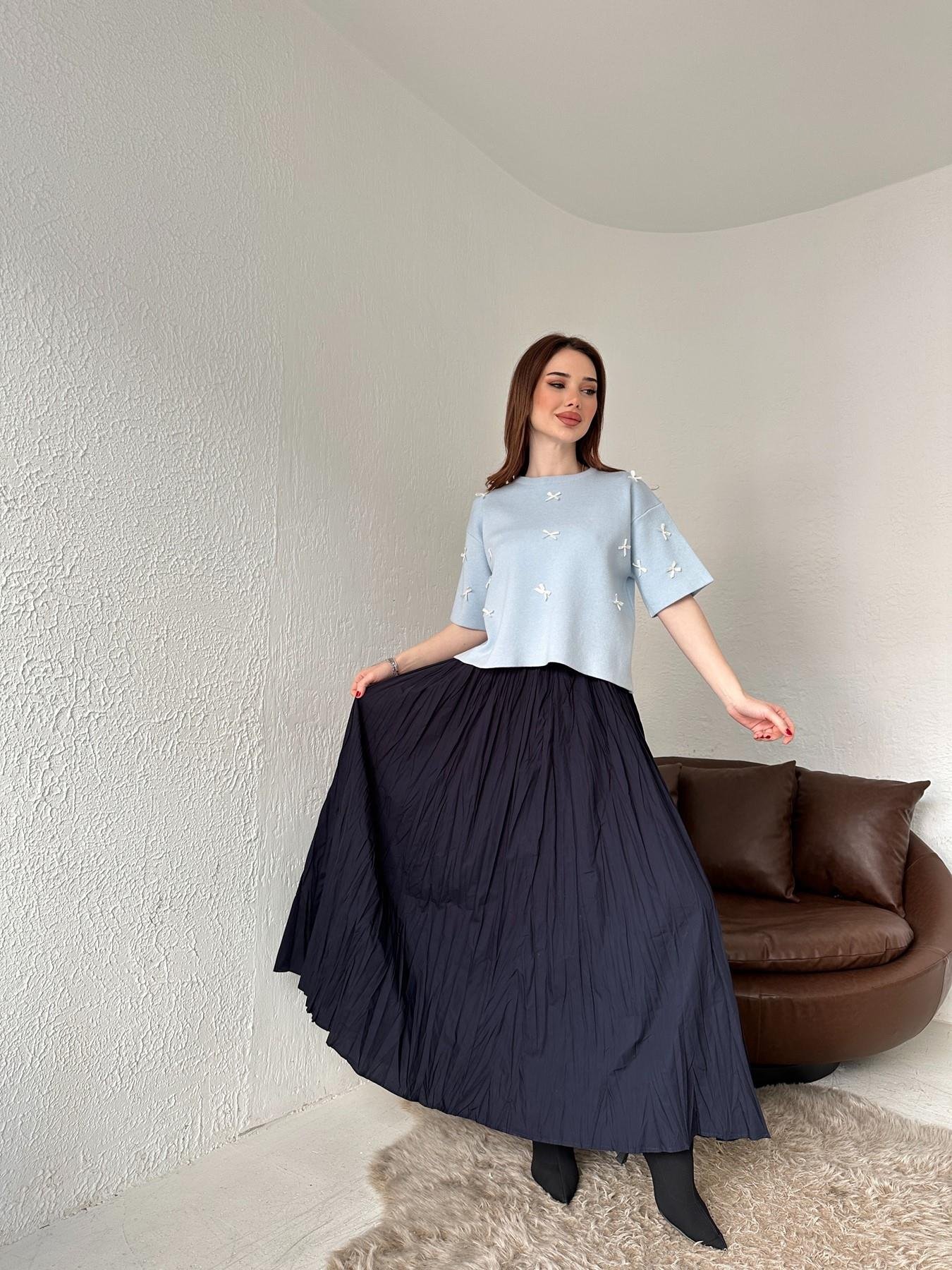 Kırışık Etek LACİVERT