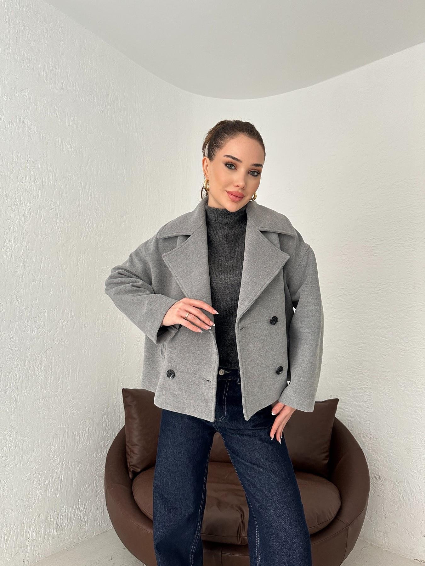 Kısa Kruvaze Ceket GRİ