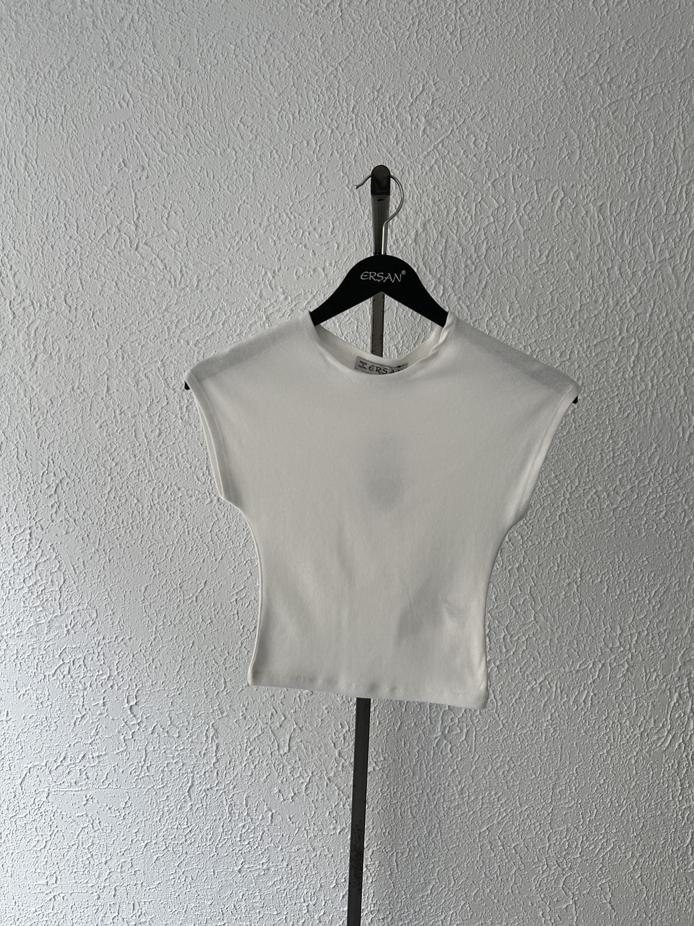 Kolsuz Crop Tişört Ekru