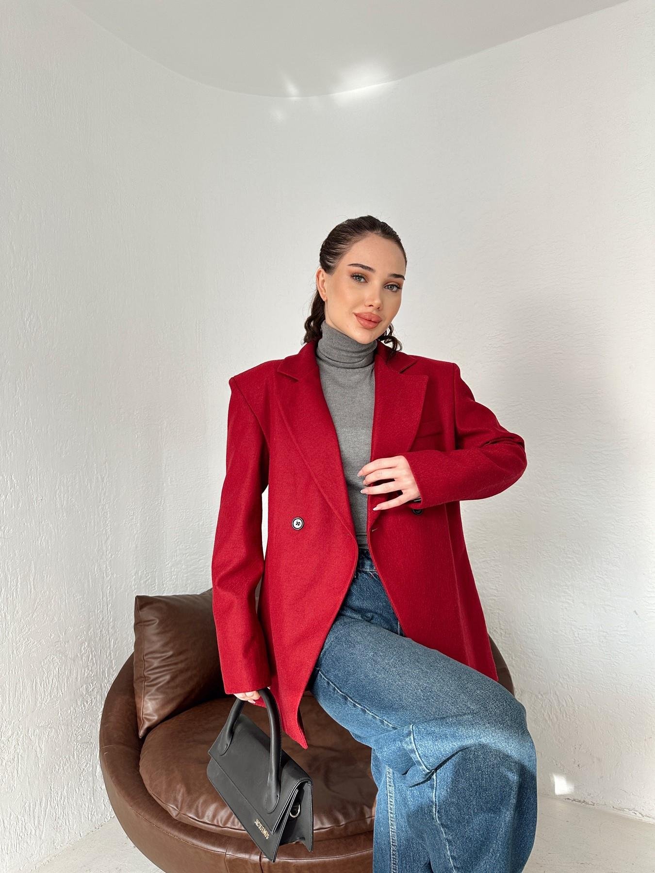 Kruvaze Kaşe Ceket BORDO