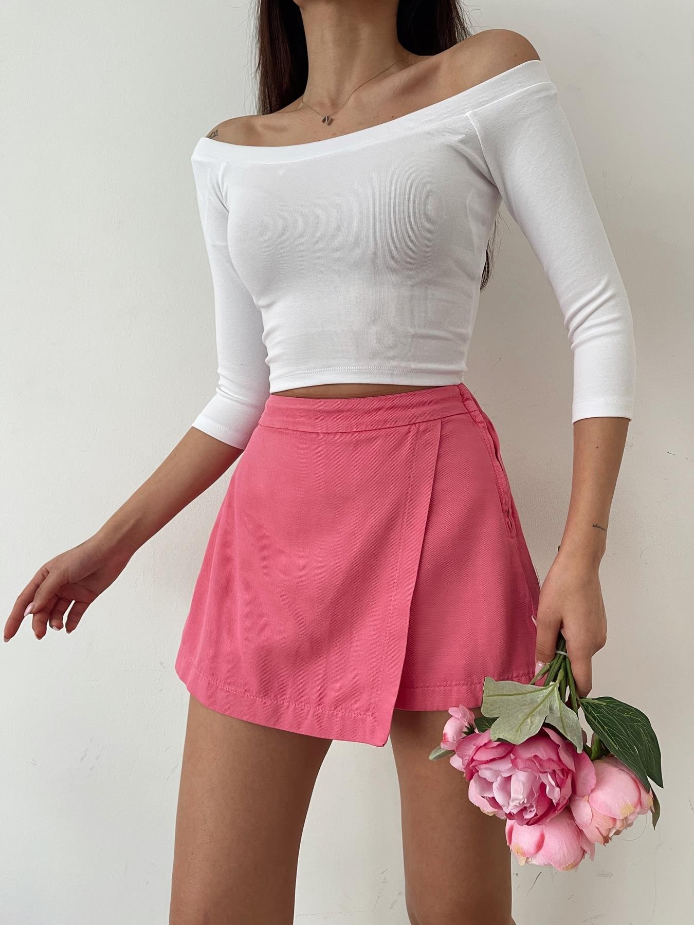 Omuzları Açık Top BEYAZ