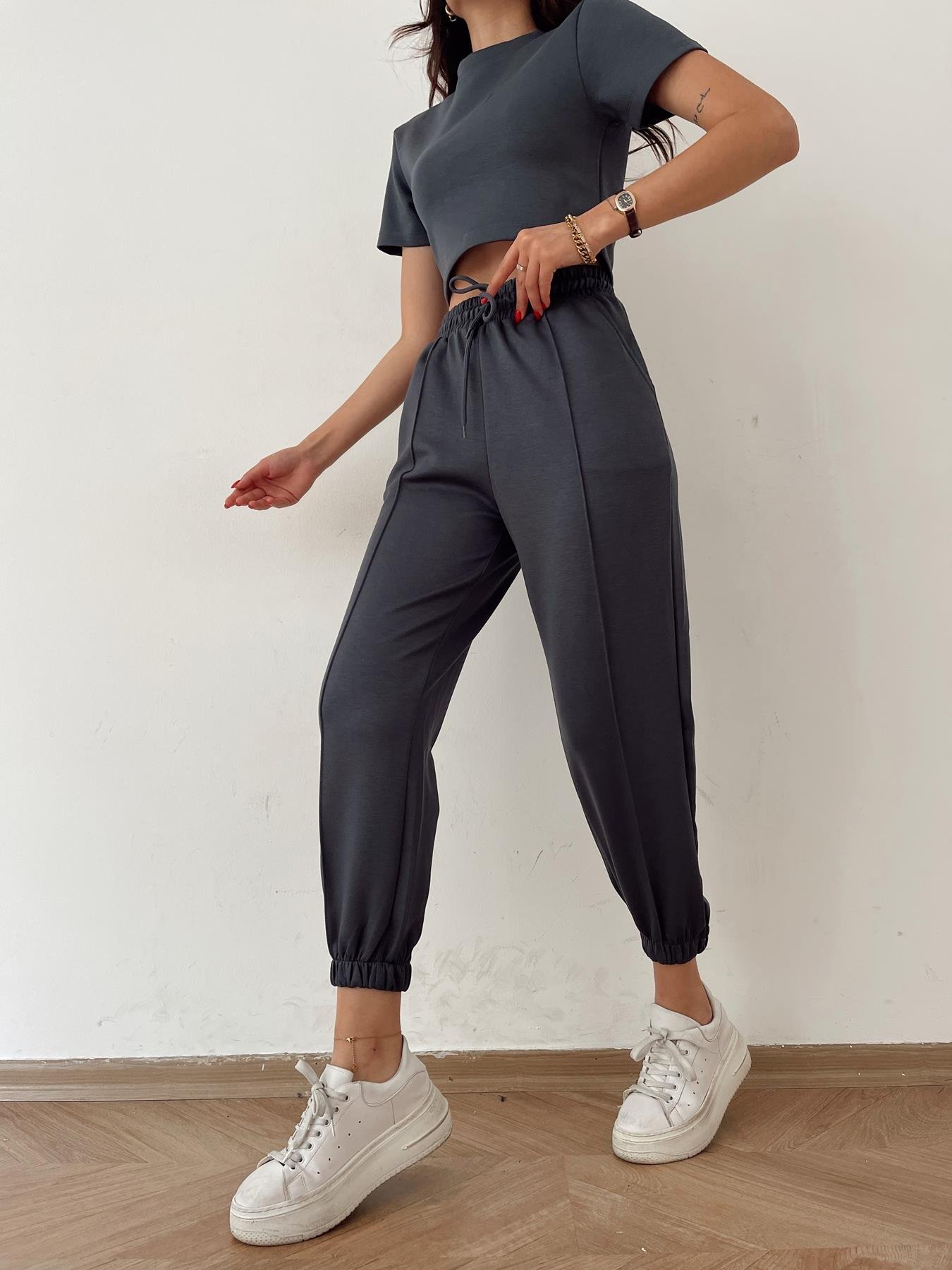 Önü Dikişli Eşofman Altı ANTRASİT