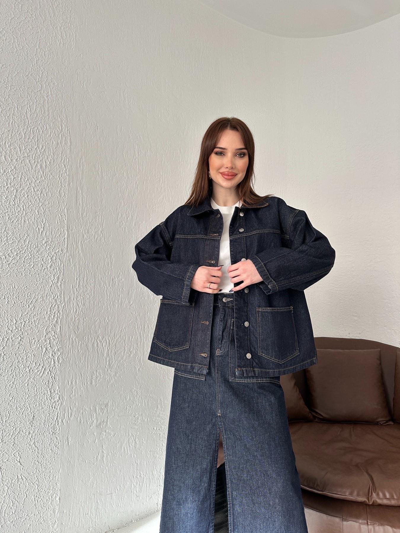 Oversize Jean Ceket LACİVERT