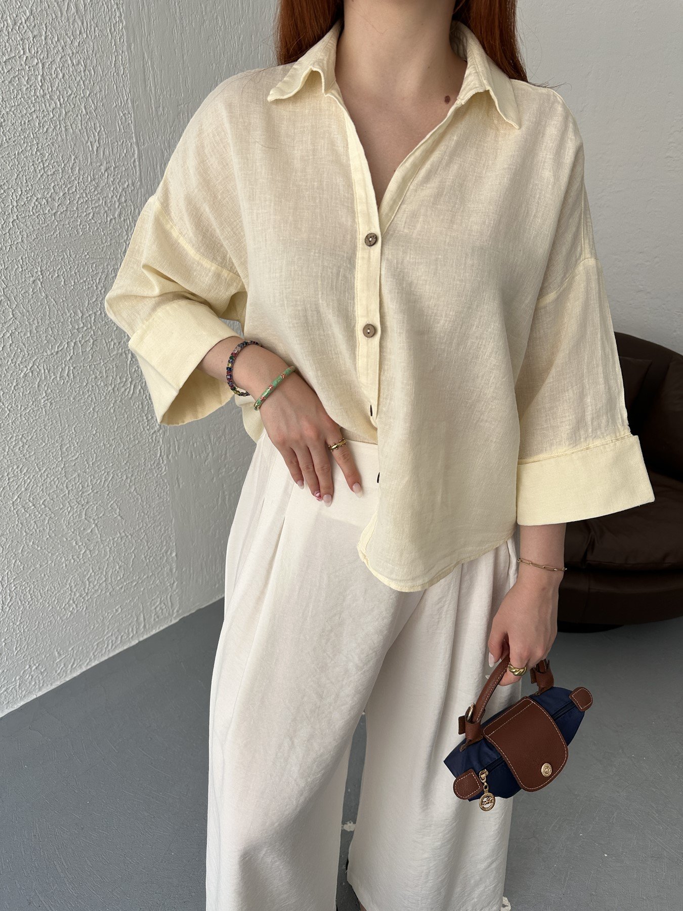 Oversize Sırt Detaylı Gömlek T.sarı