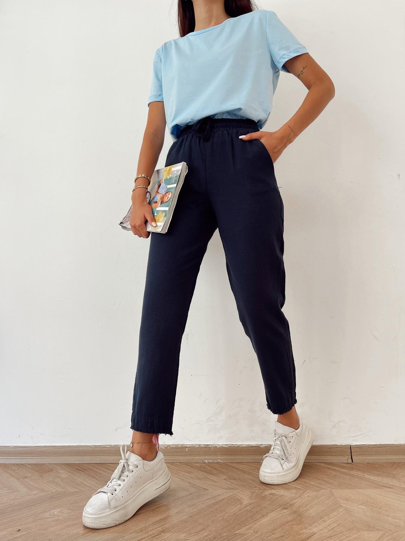 Paçası Püsküllü Keten Pantolon LACİVERT