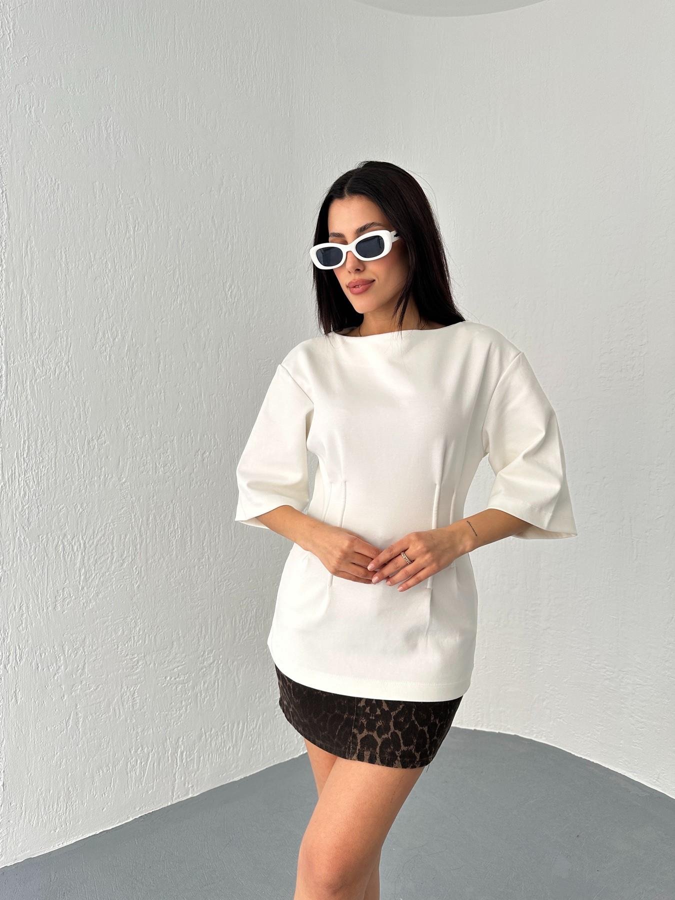 Pensli Tişört Ekru